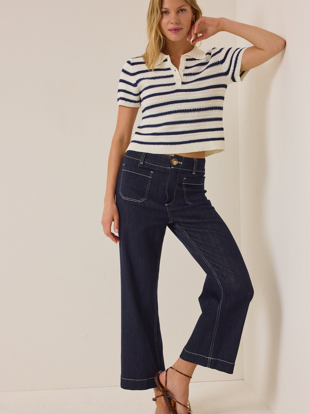 Bowie Stripe Knit Polo