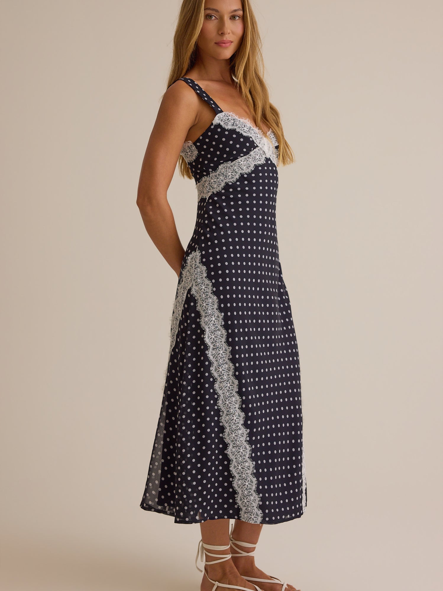 Chelsea Lace Trim Midi Dress
