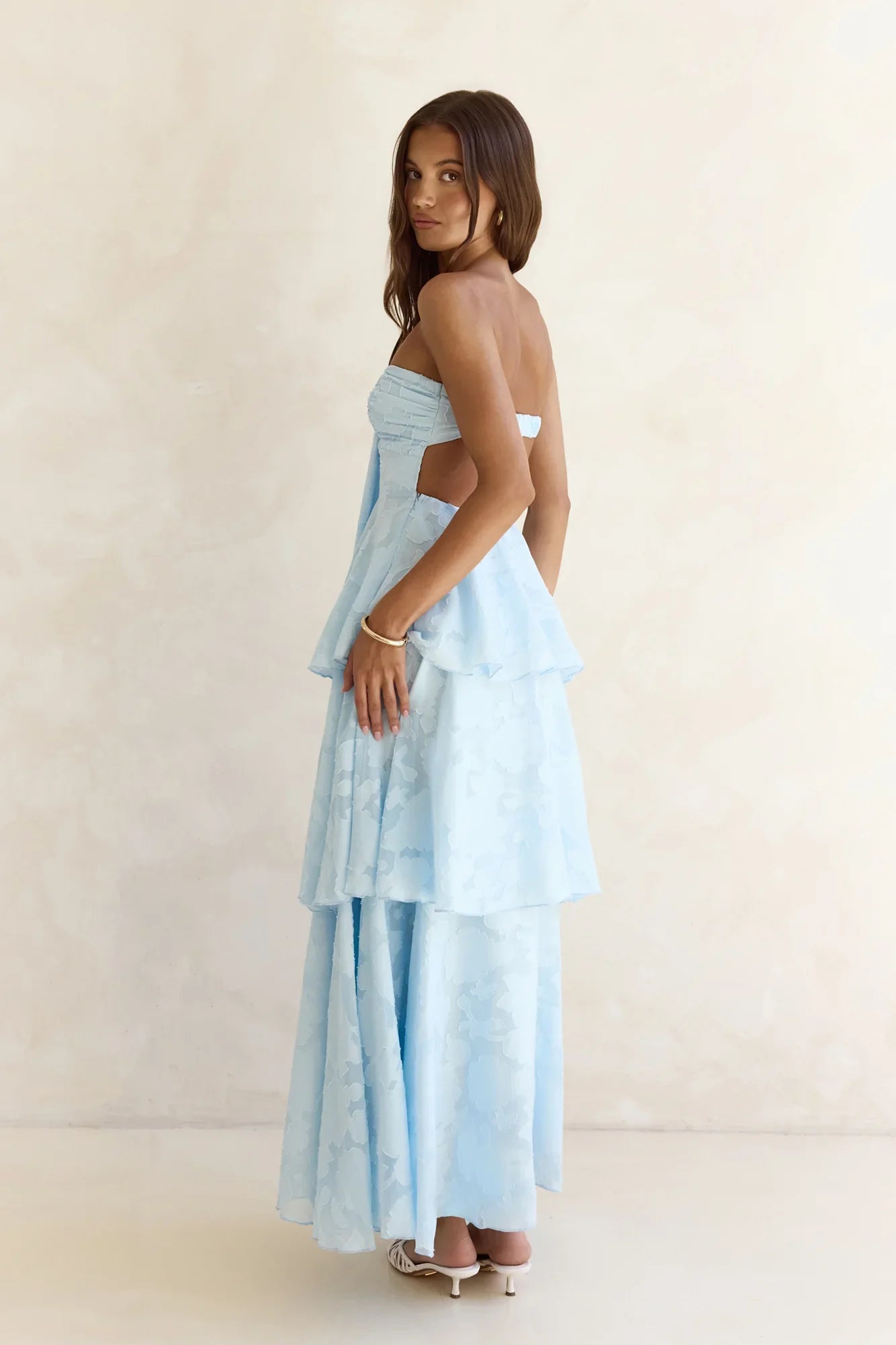 Know Your Heart Strapless Maxi Dress Blue