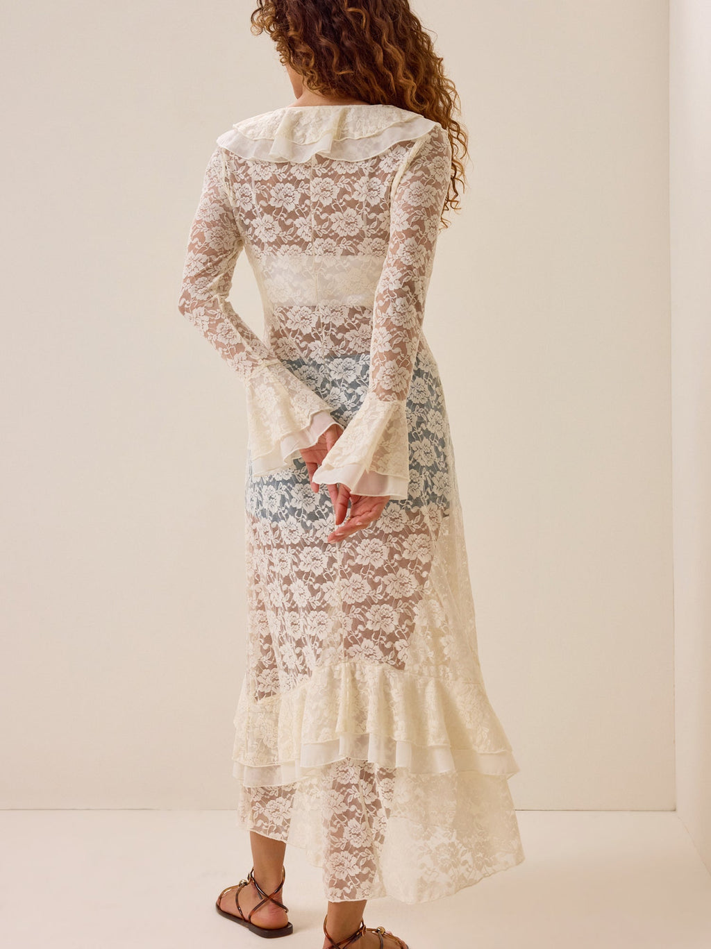 Carys Lace Chiffon Ruffle Kimono
