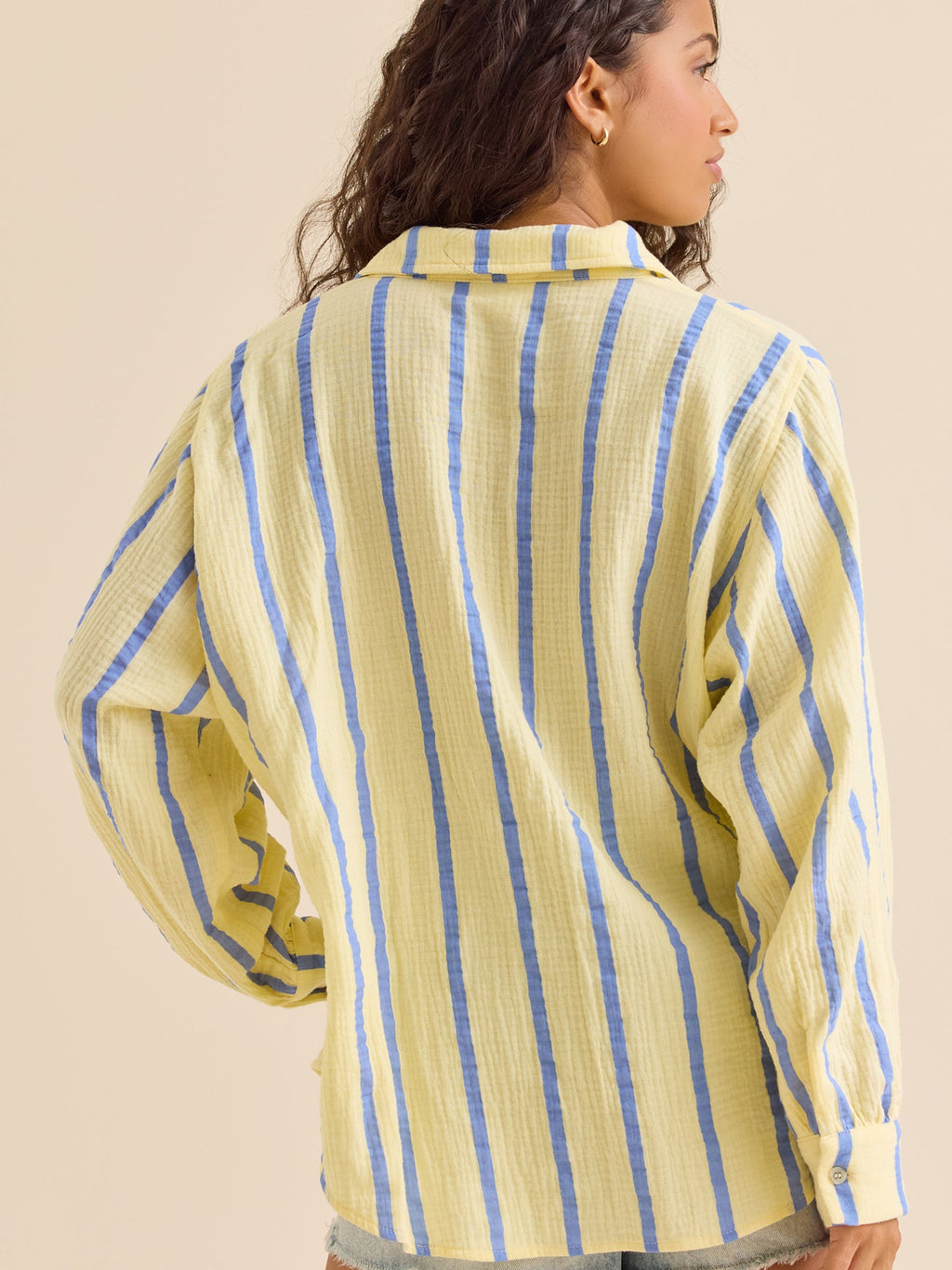 Vienna Striped Button Down Top