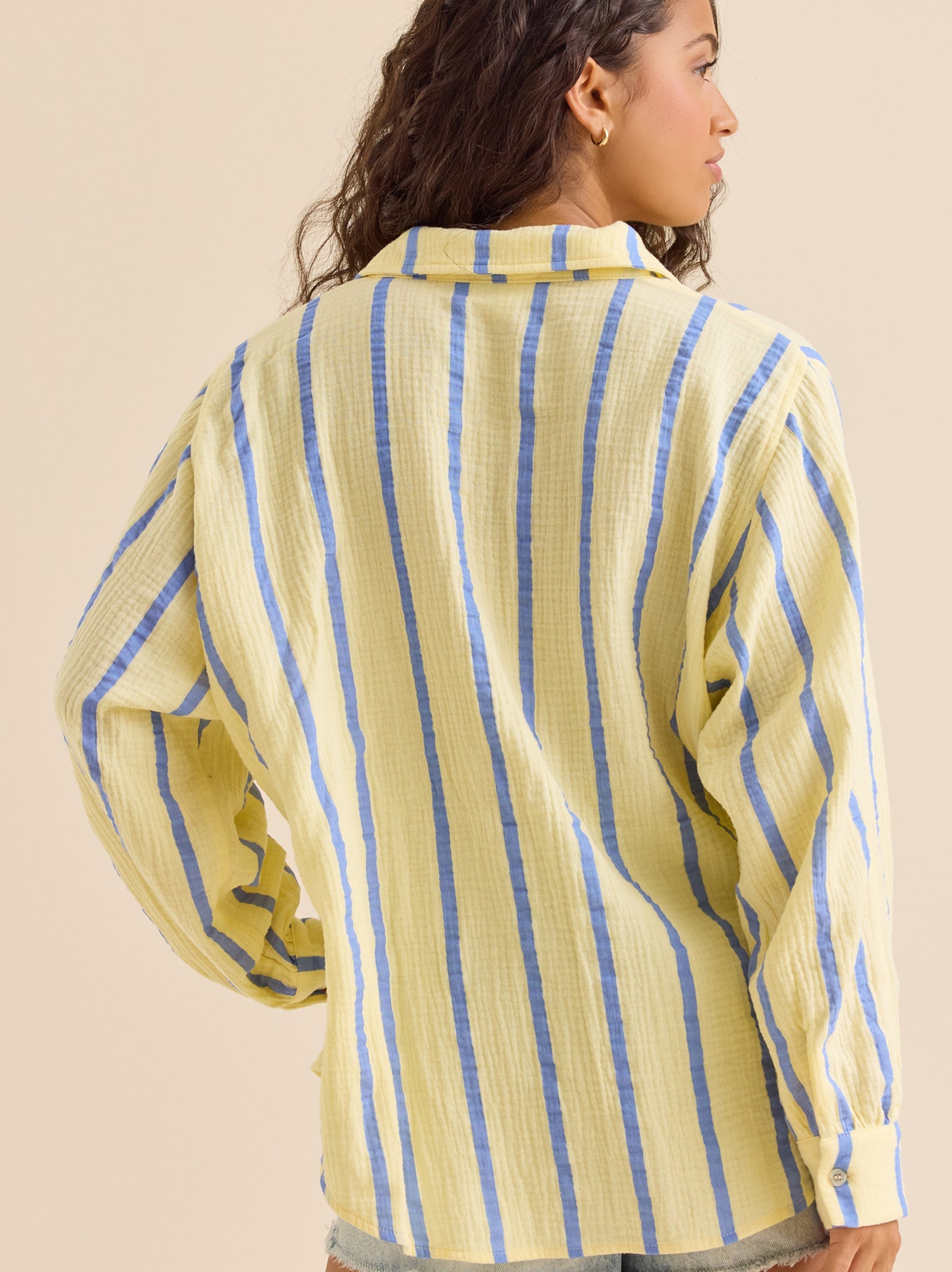 Vienna Striped Button Down Top
