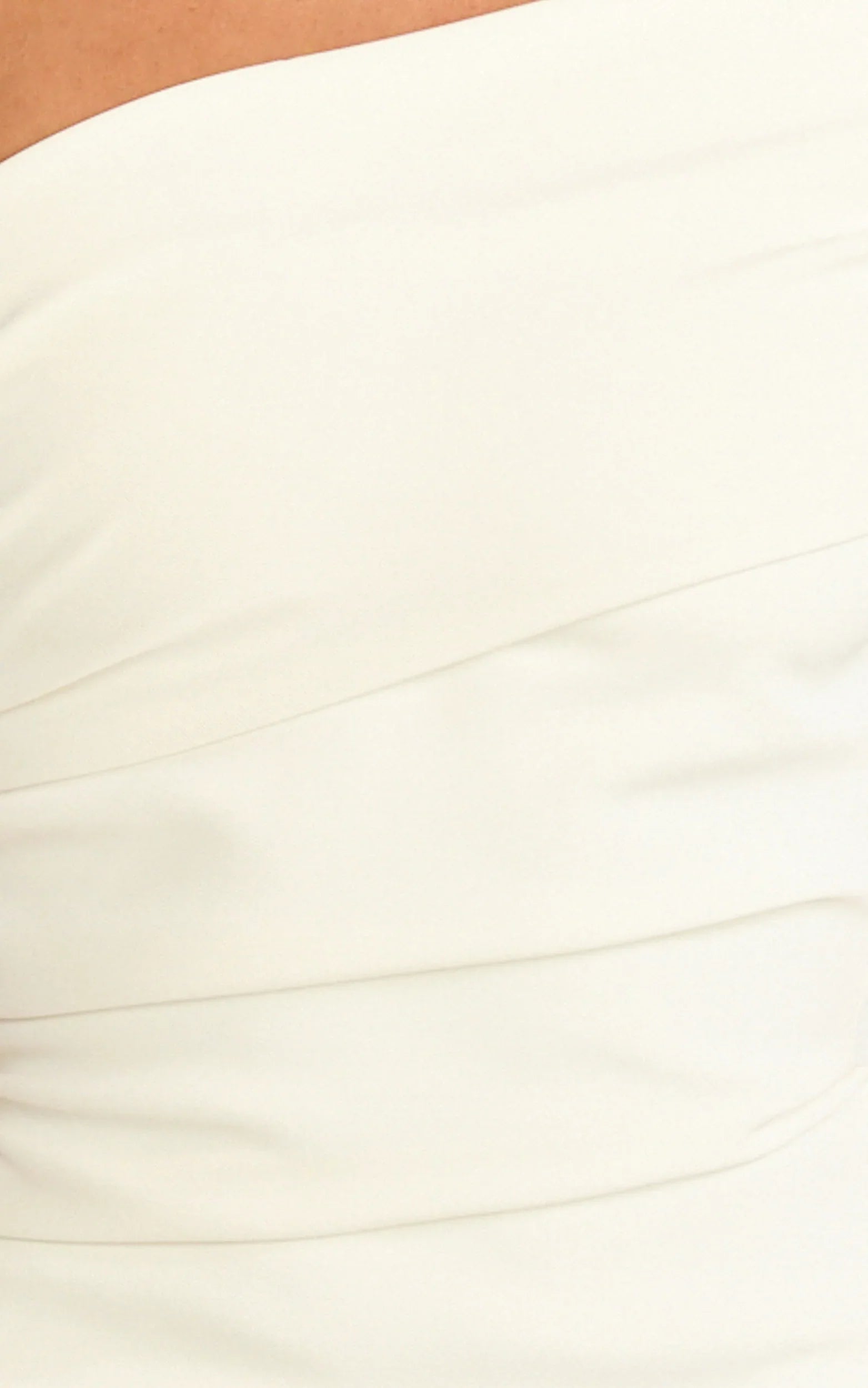 Stefanie Mini Dress - Ruched One Shoulder Dress in White