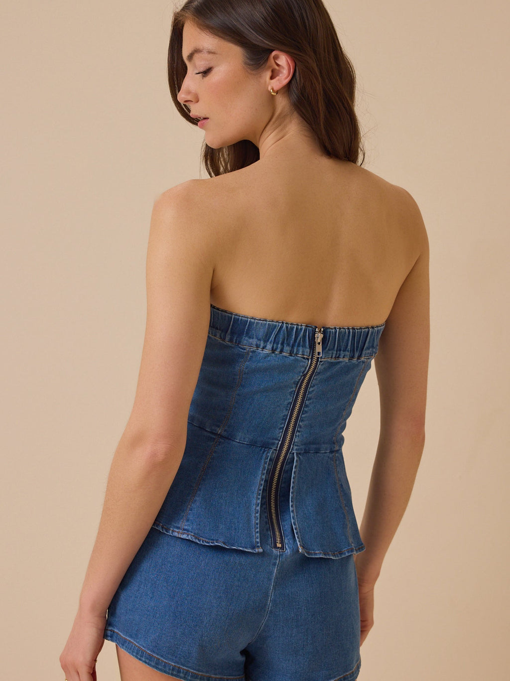 Dakota Strapless Denim Romper