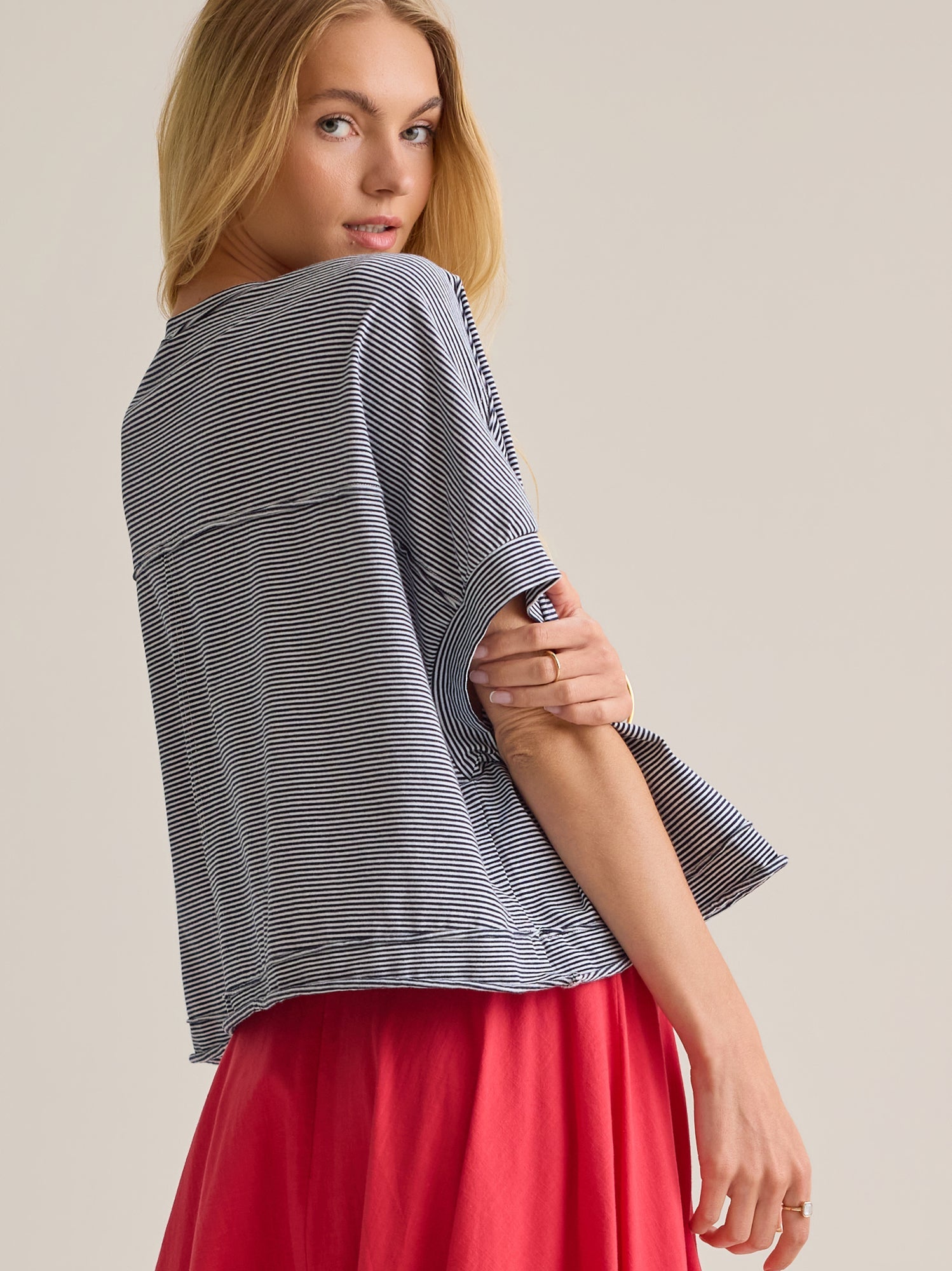 Abigail Stripe Cropped Tee