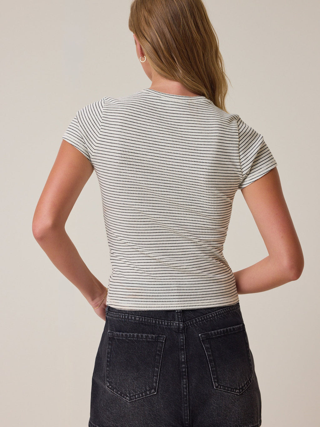 Campbell Stripe Crop Tee