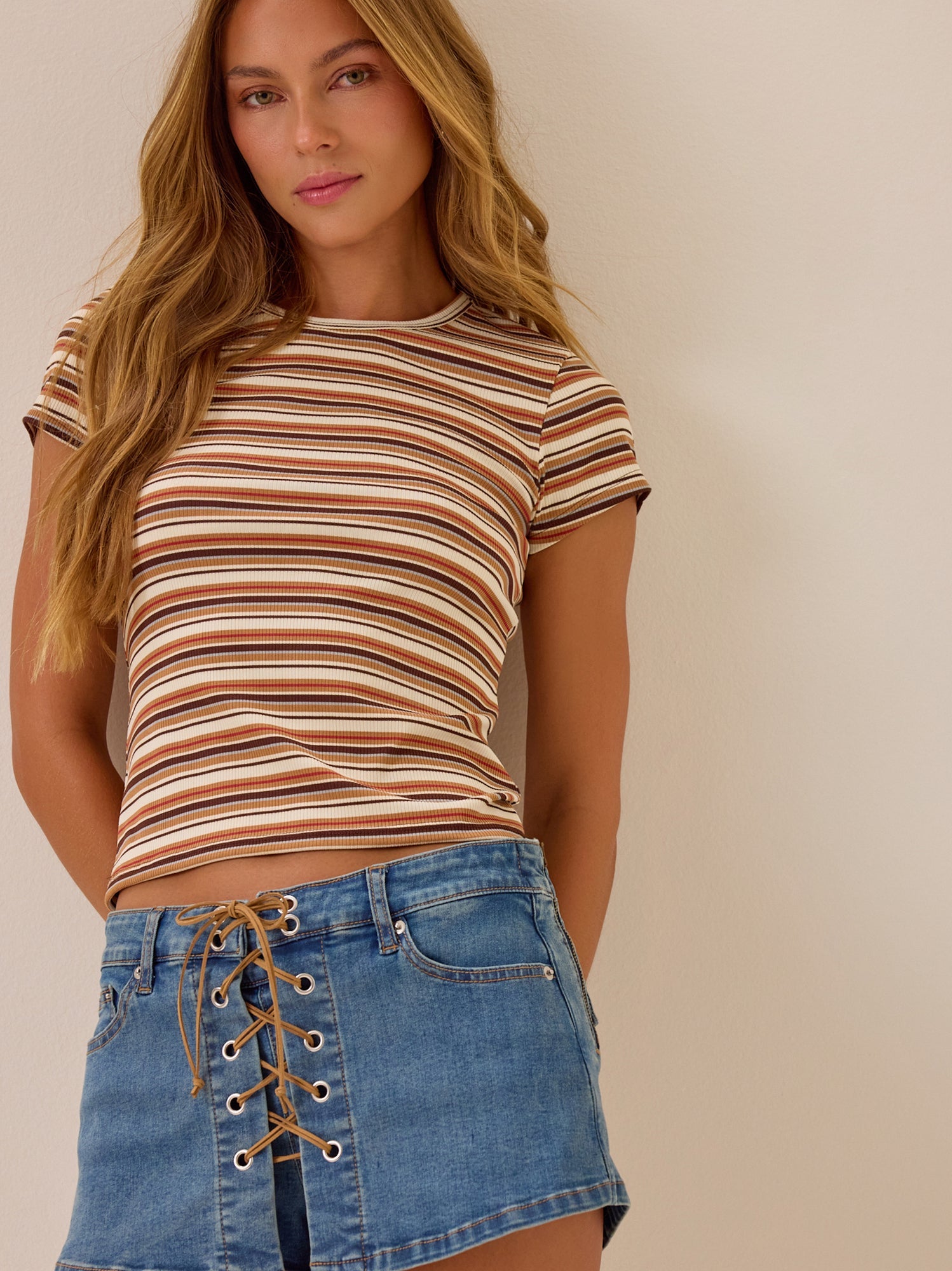 Kenna Lace Up Mini Skort