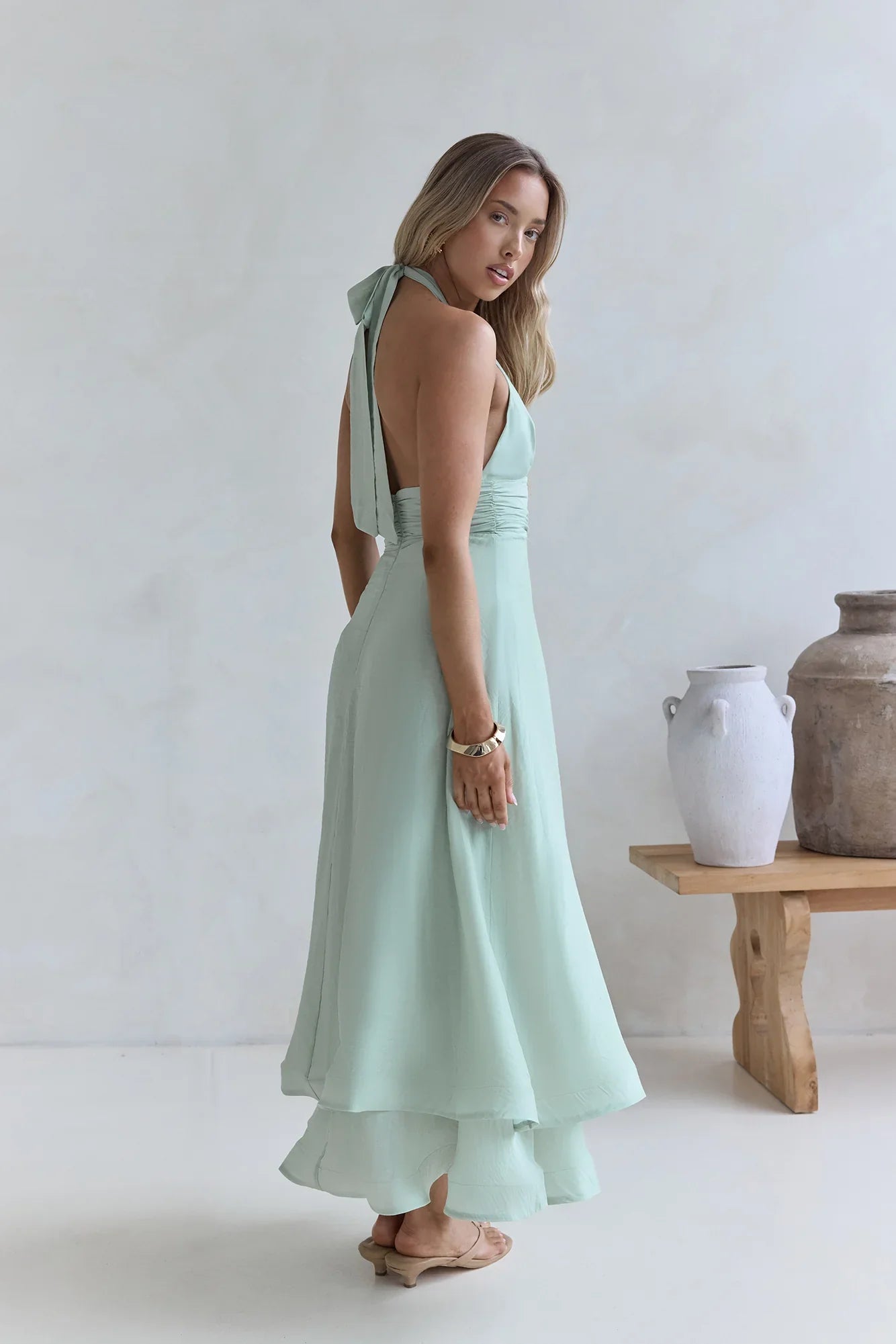 City Lights Calling Maxi Dress Green