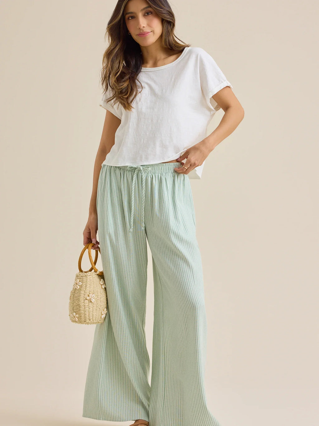 Demi Slub Roll Sleeve Tee