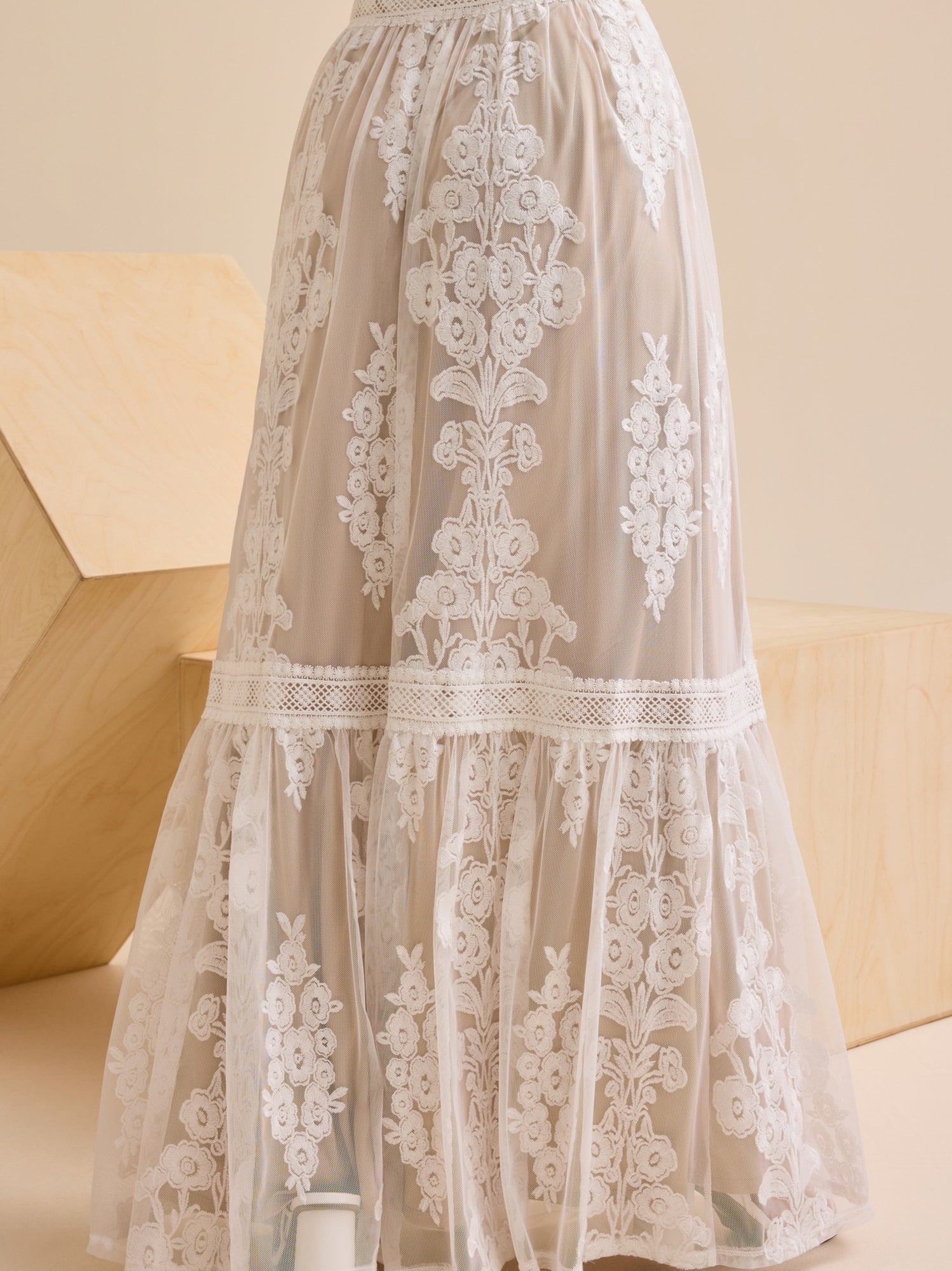 Arissa Floral Embroidered Maxi Skirt