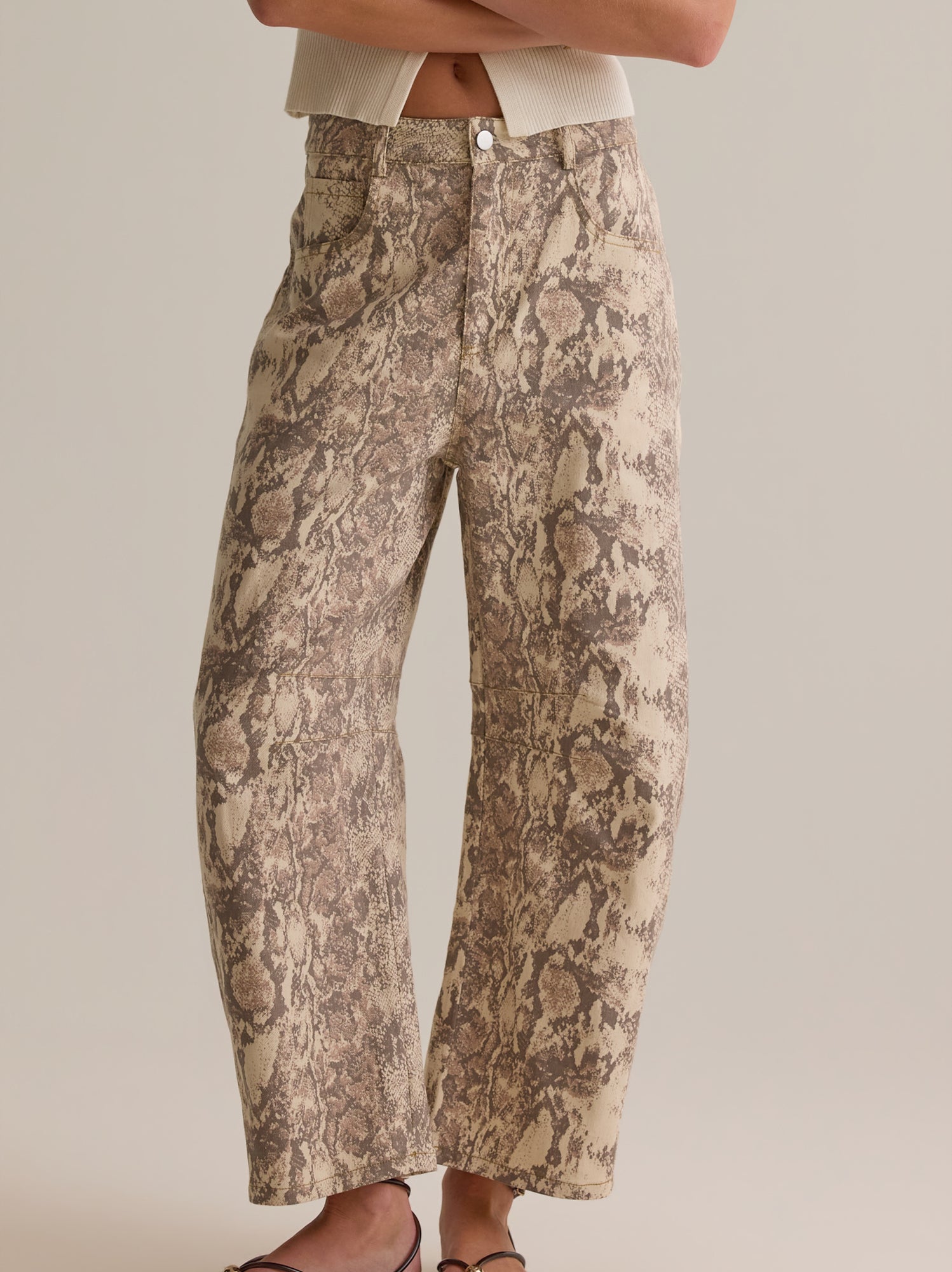 Josie Snake Skin Barrel Pant