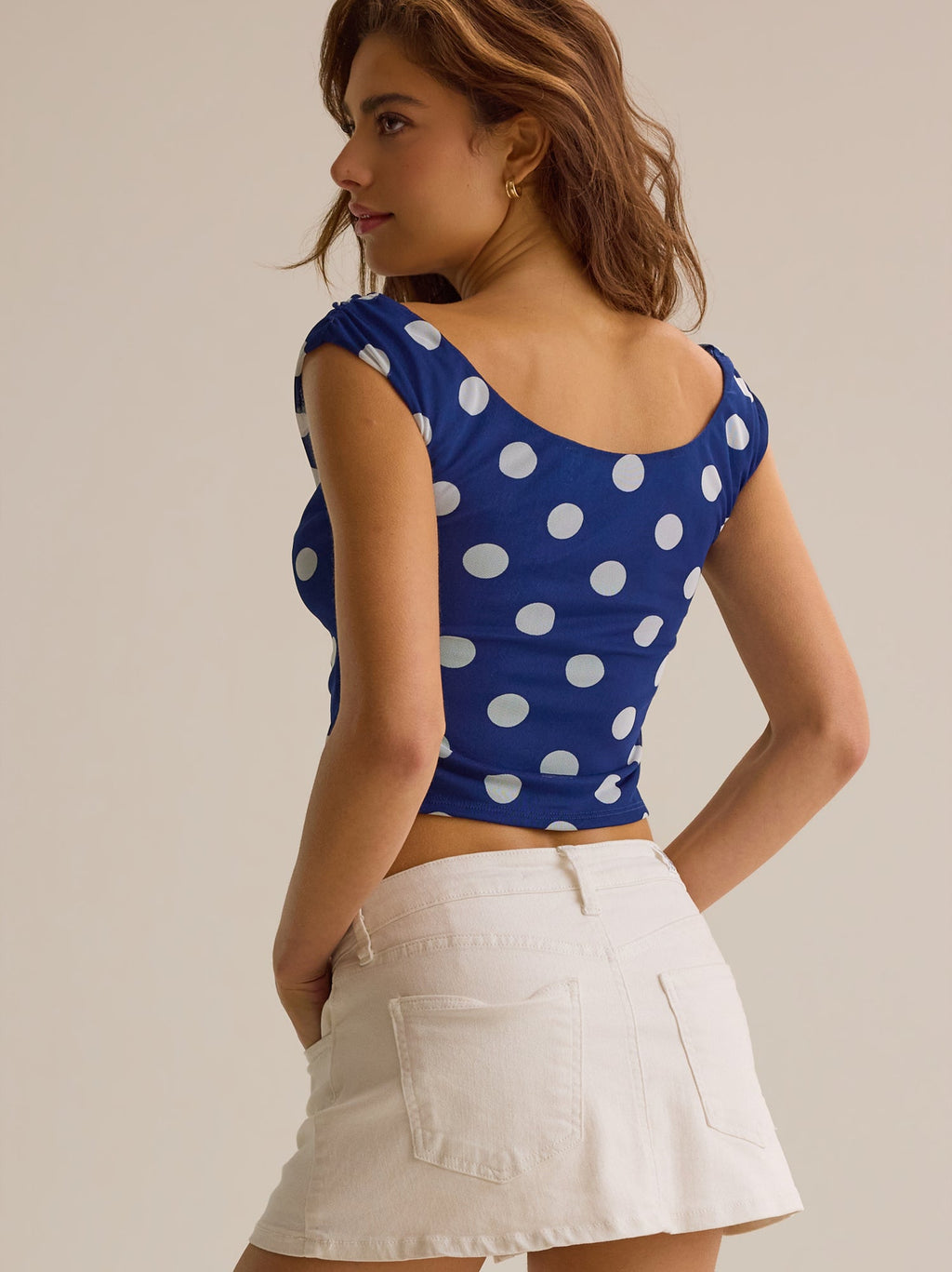Nola Off-Shoulder Dot Top