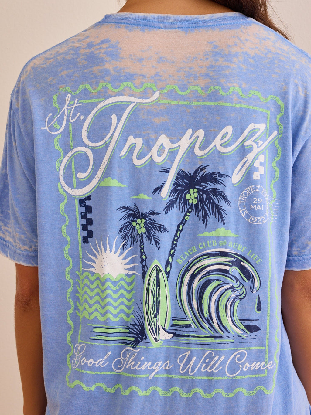 Saint Tropez Postcard Slub Tee