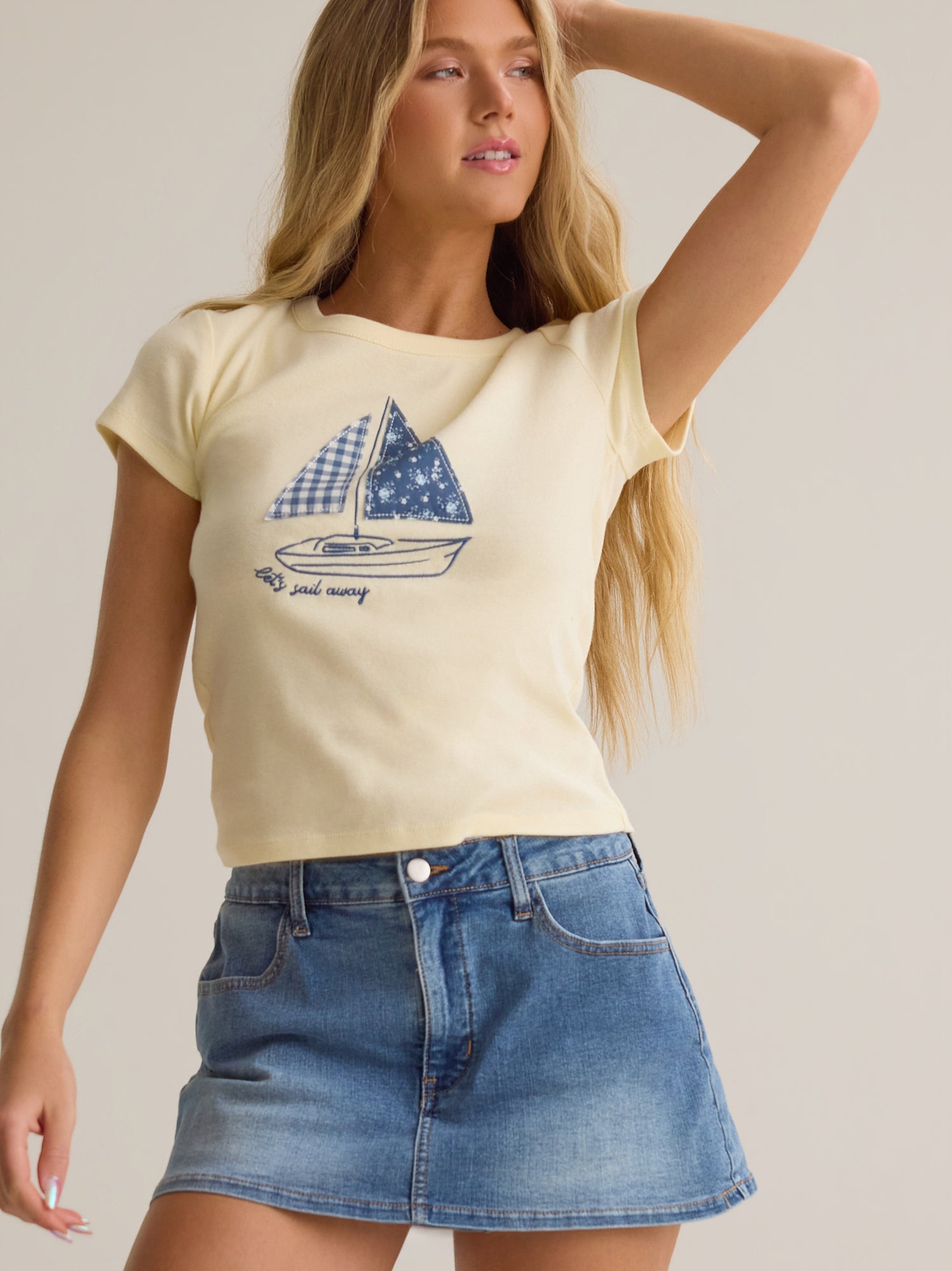 Alena Denim Mini Skort