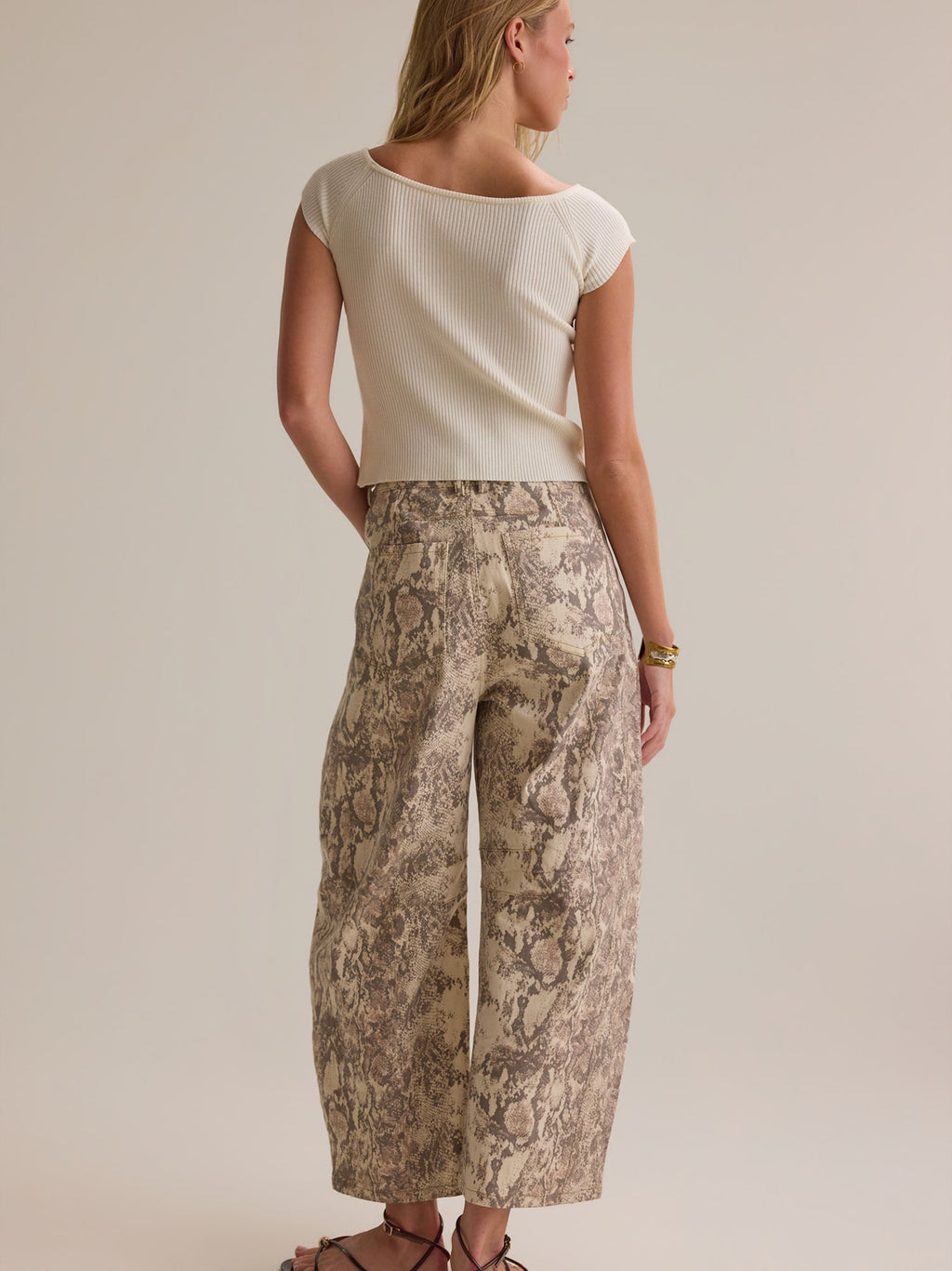 Josie Snake Skin Barrel Pant