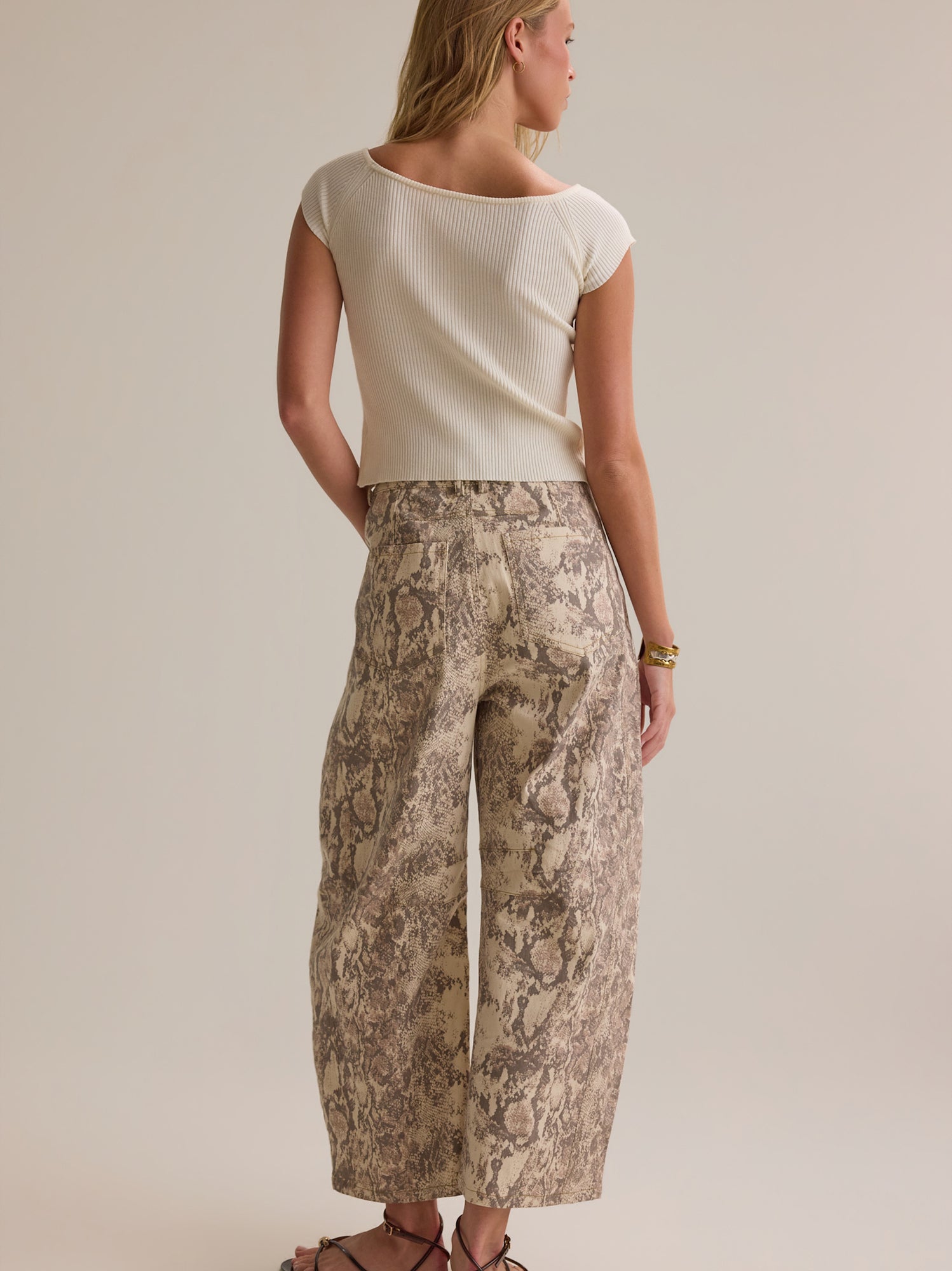 Josie Snake Skin Barrel Pant