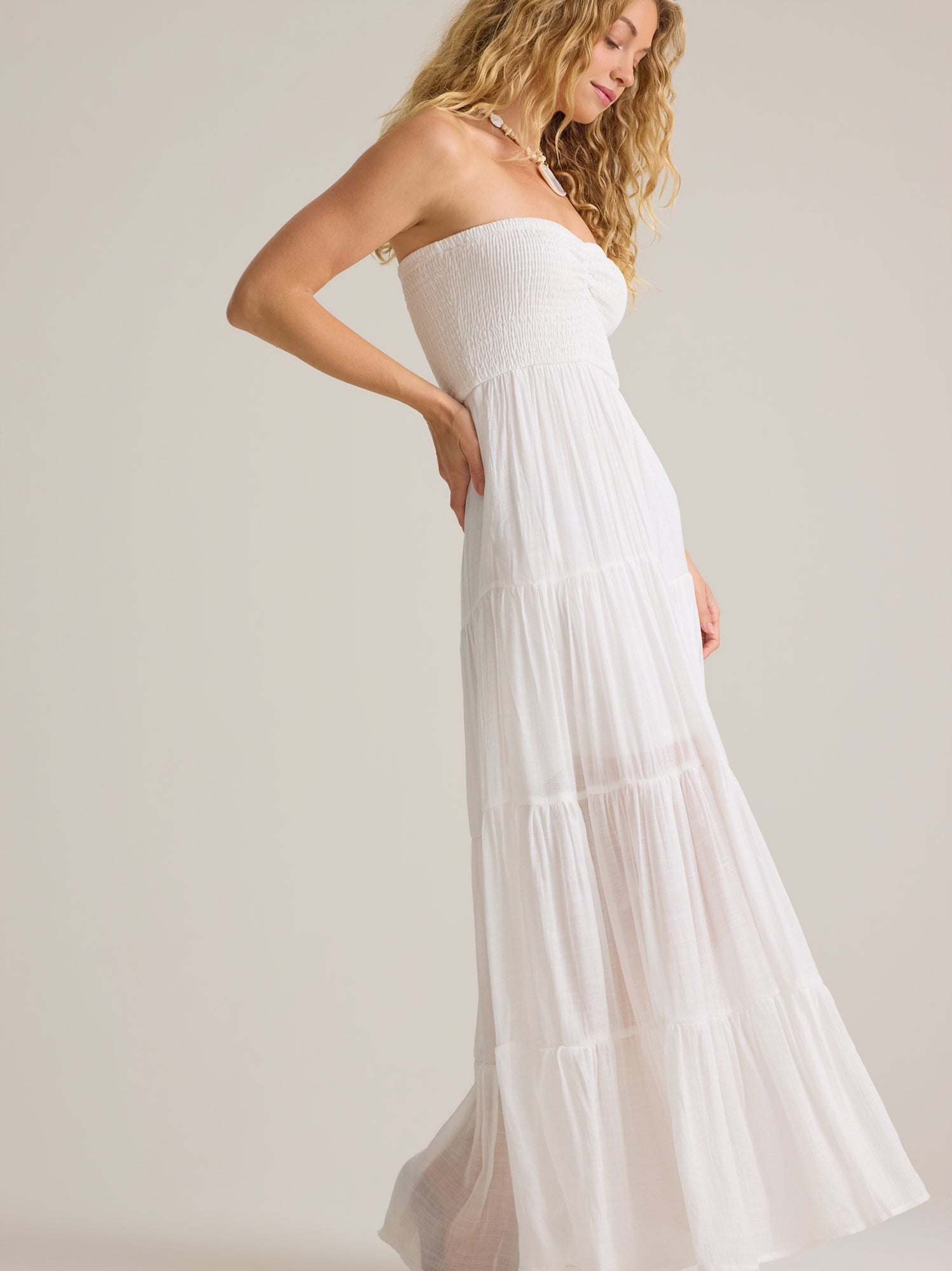 Jane Strapless Tiered Maxi Dress