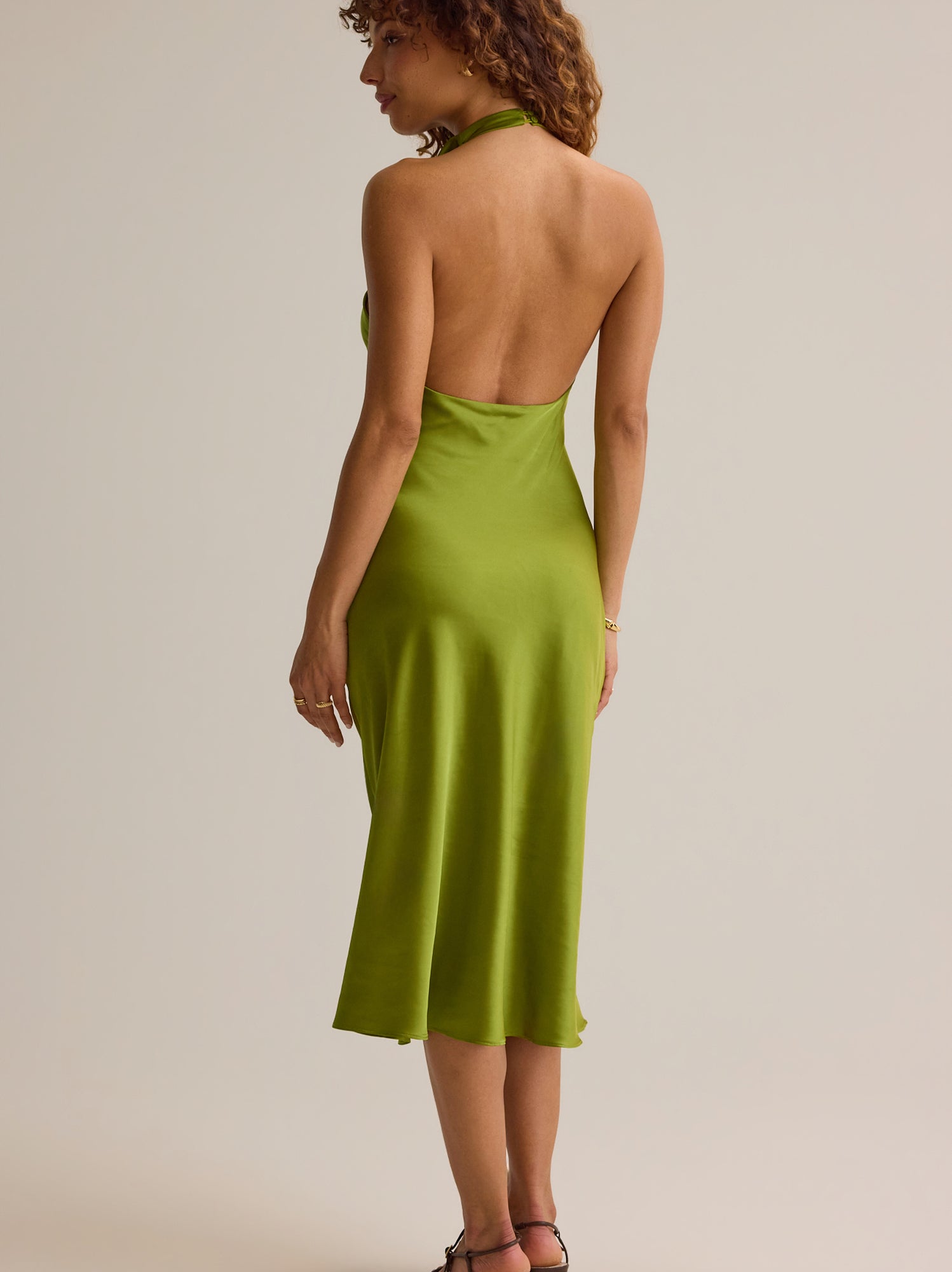 Maggie Satin Midi Dress