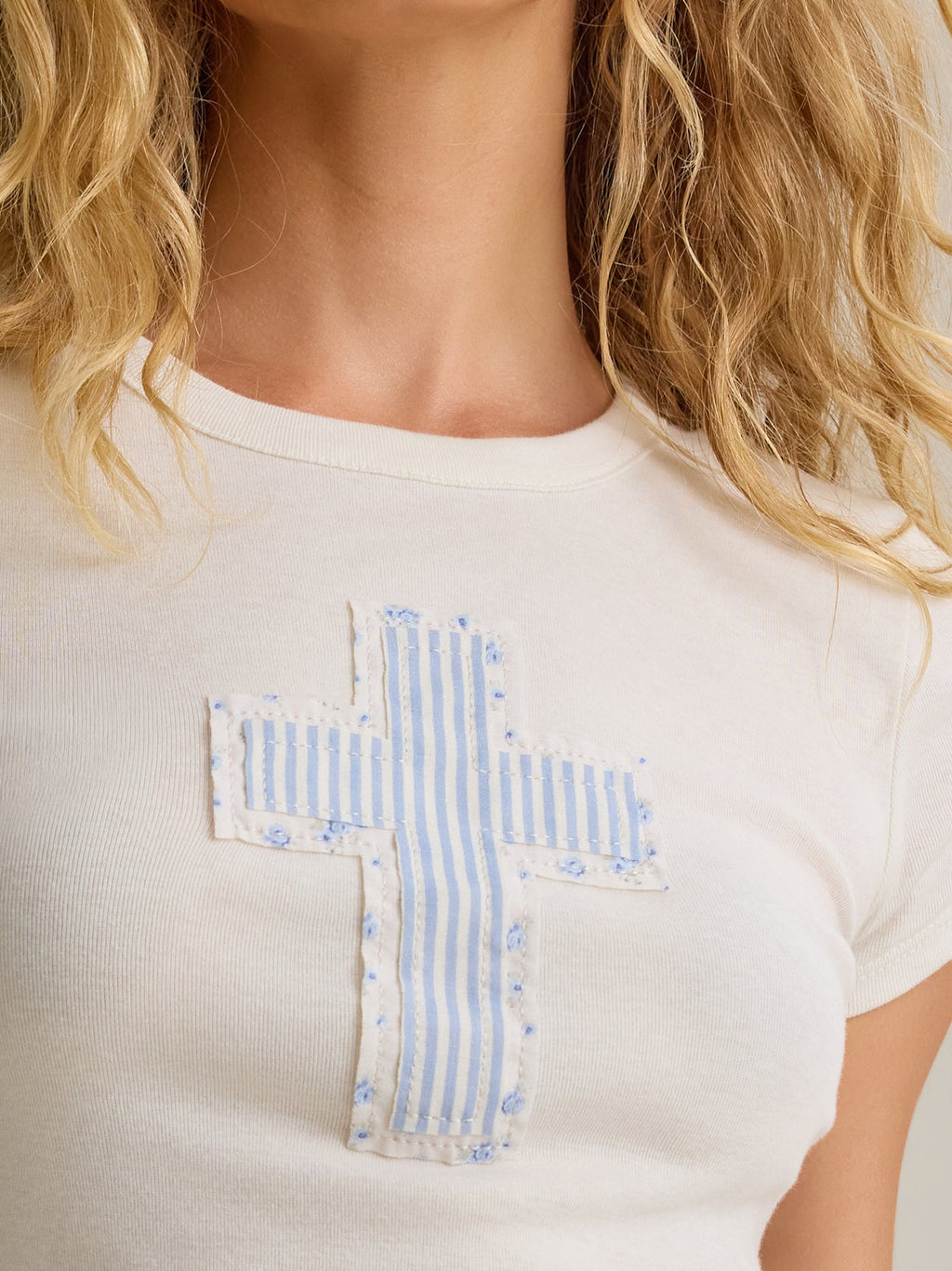 Applique Cross Baby Tee