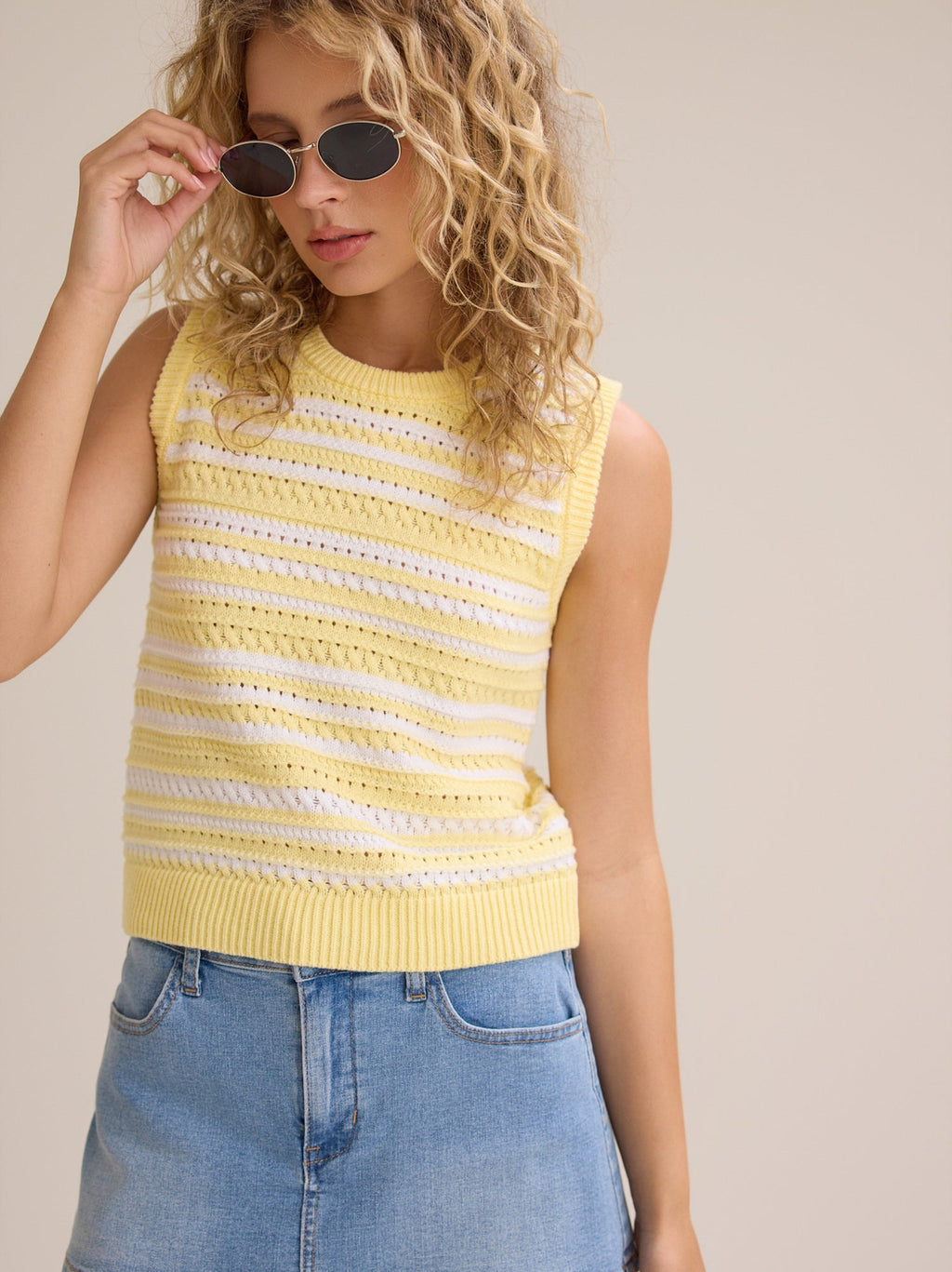 Terri Pointelle Stripe Tank