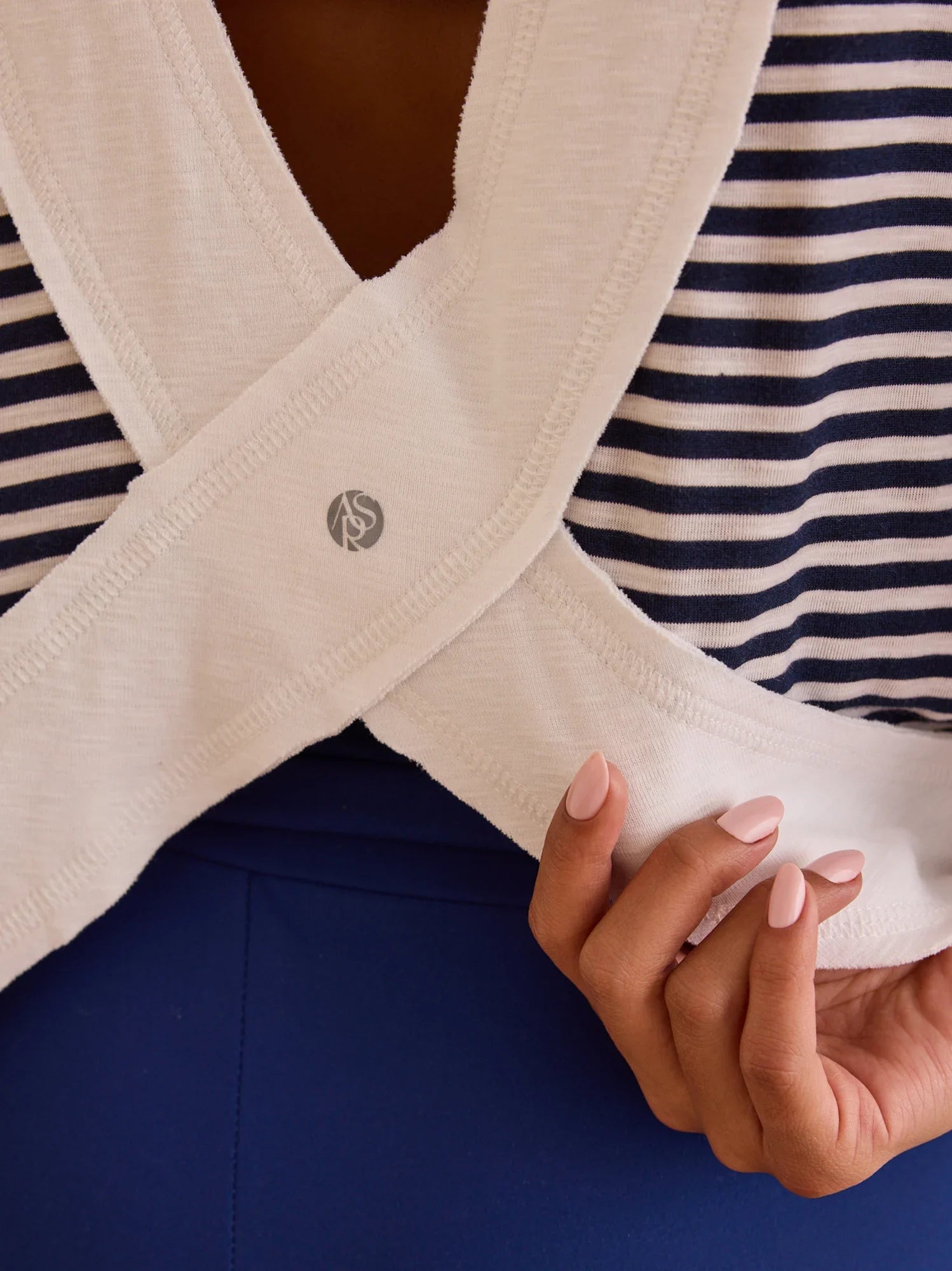 In Motion Striped Circle Back Tee