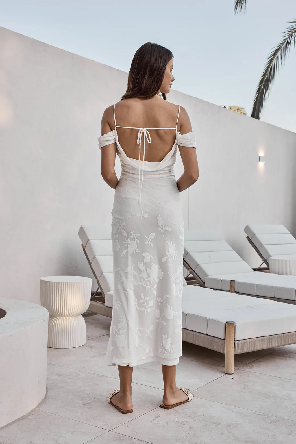 Tropical Tide Maxi Dress White