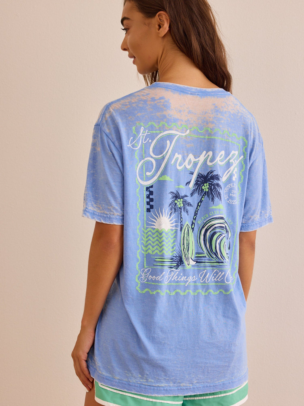 Saint Tropez Postcard Slub Tee