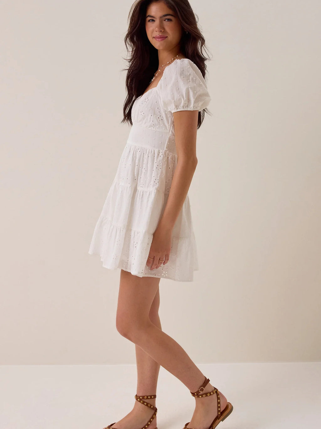 Paloma Eyelet Tiered Mini Dress