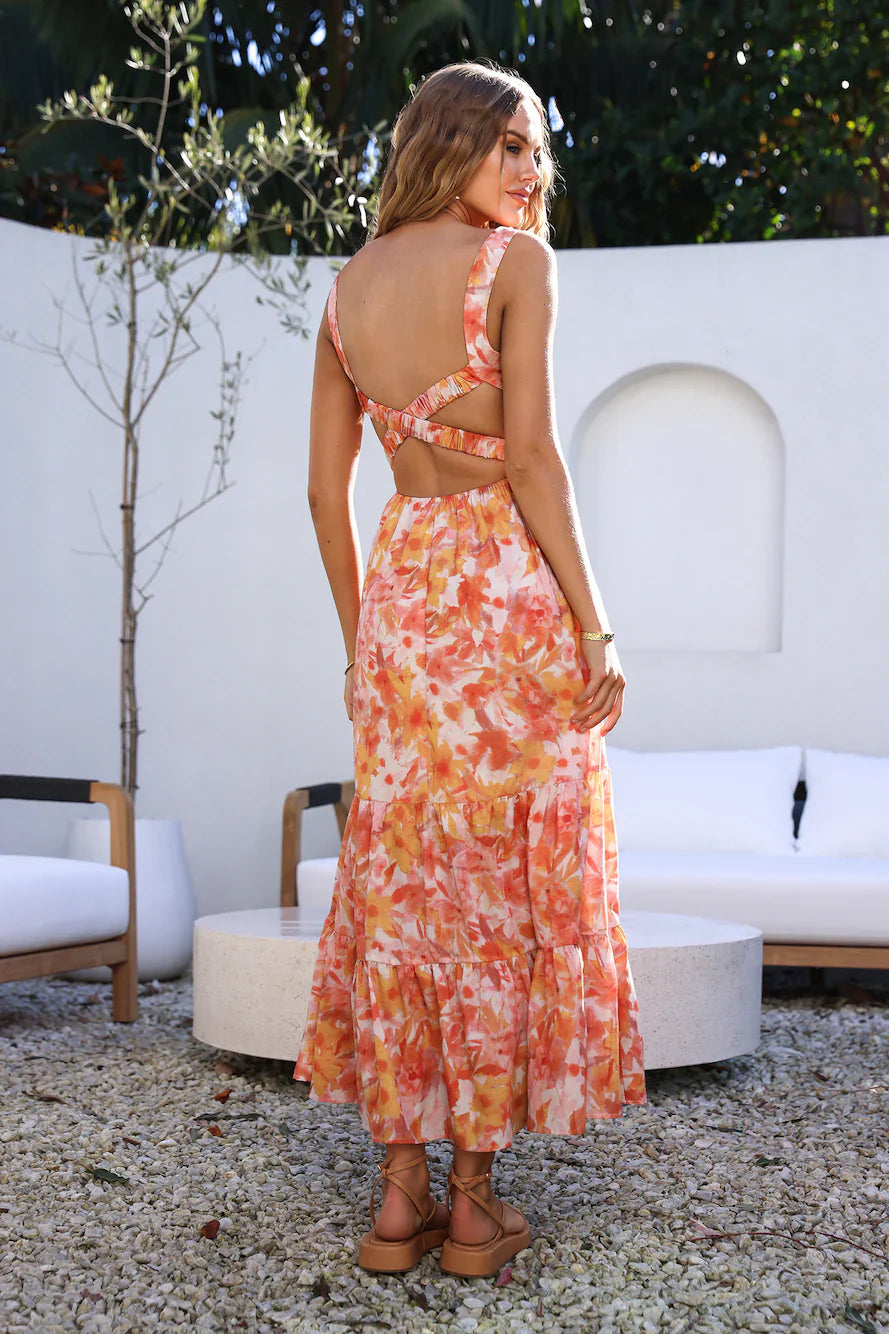 Tell Me Everything Maxi Dress Orange