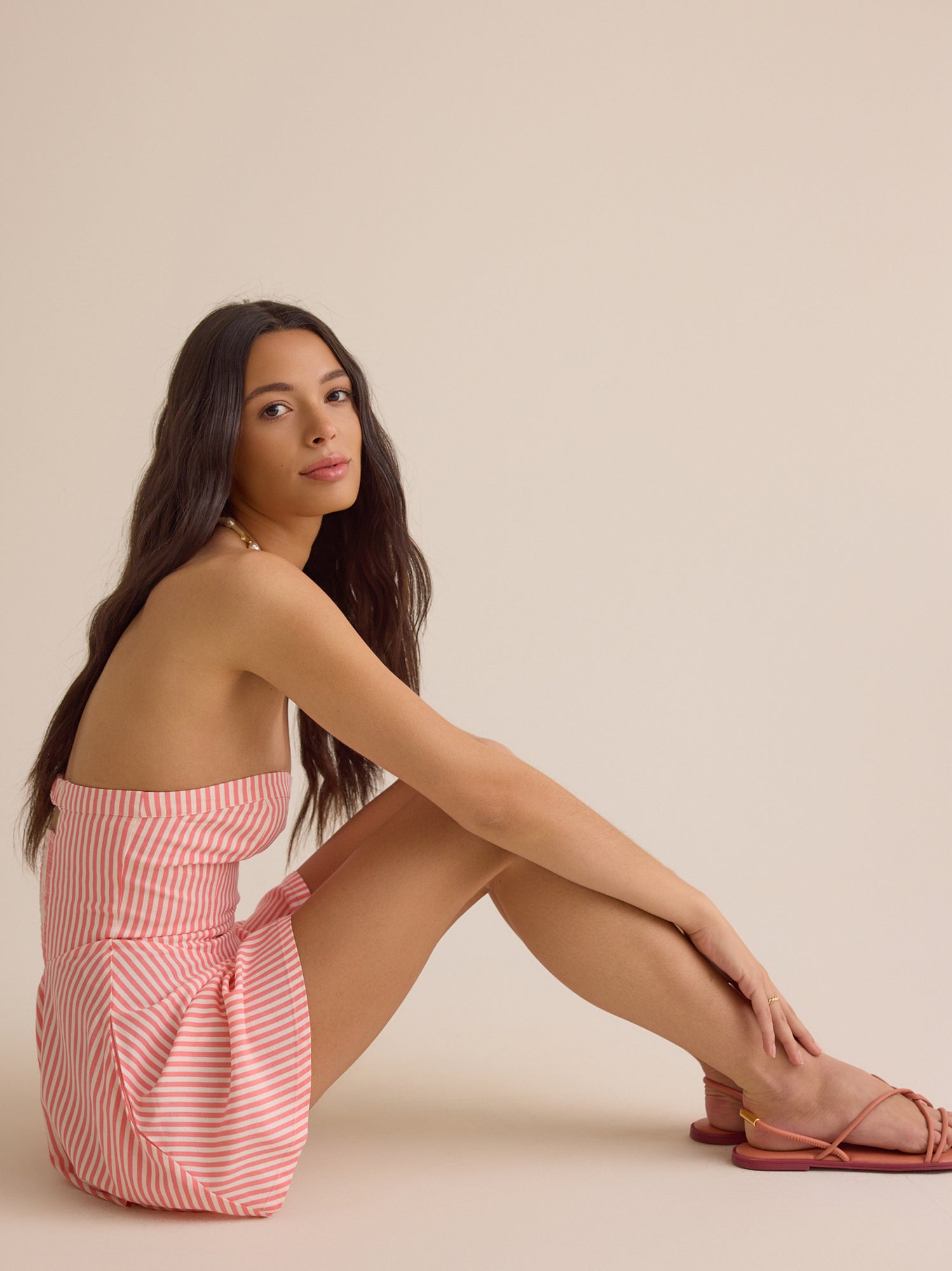 Carlie Strapless Stripe Romper