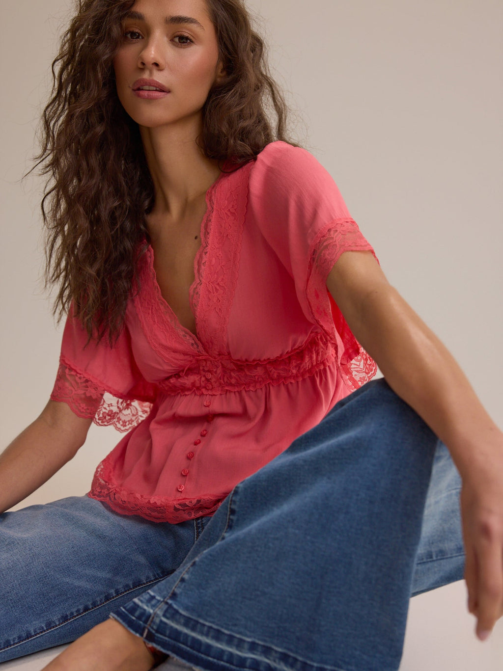 Evanelle Lace Babydoll Top