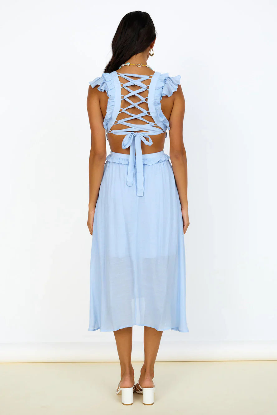 Angel Numbers Maxi Dress Blue
