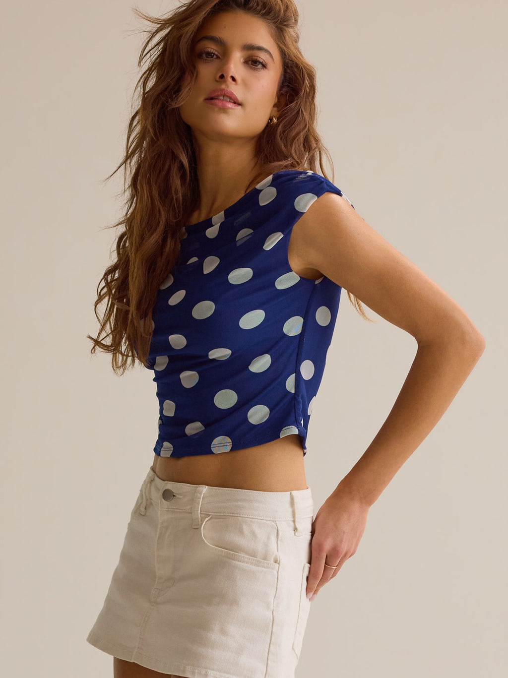 Nola Off-Shoulder Dot Top