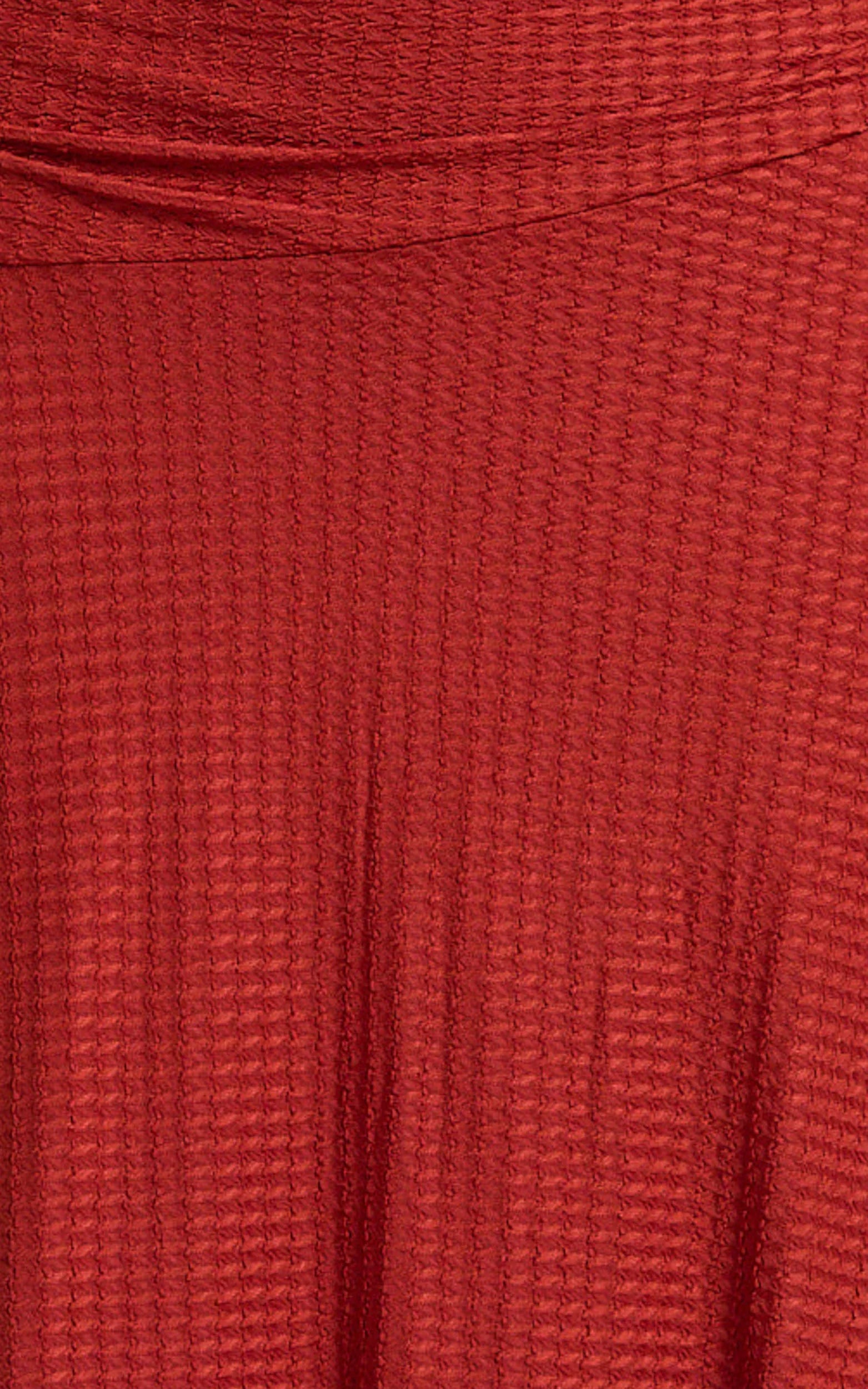 Perla Midi Dress - Off The Shoulder Sleeve Drop Waist Dress in Red