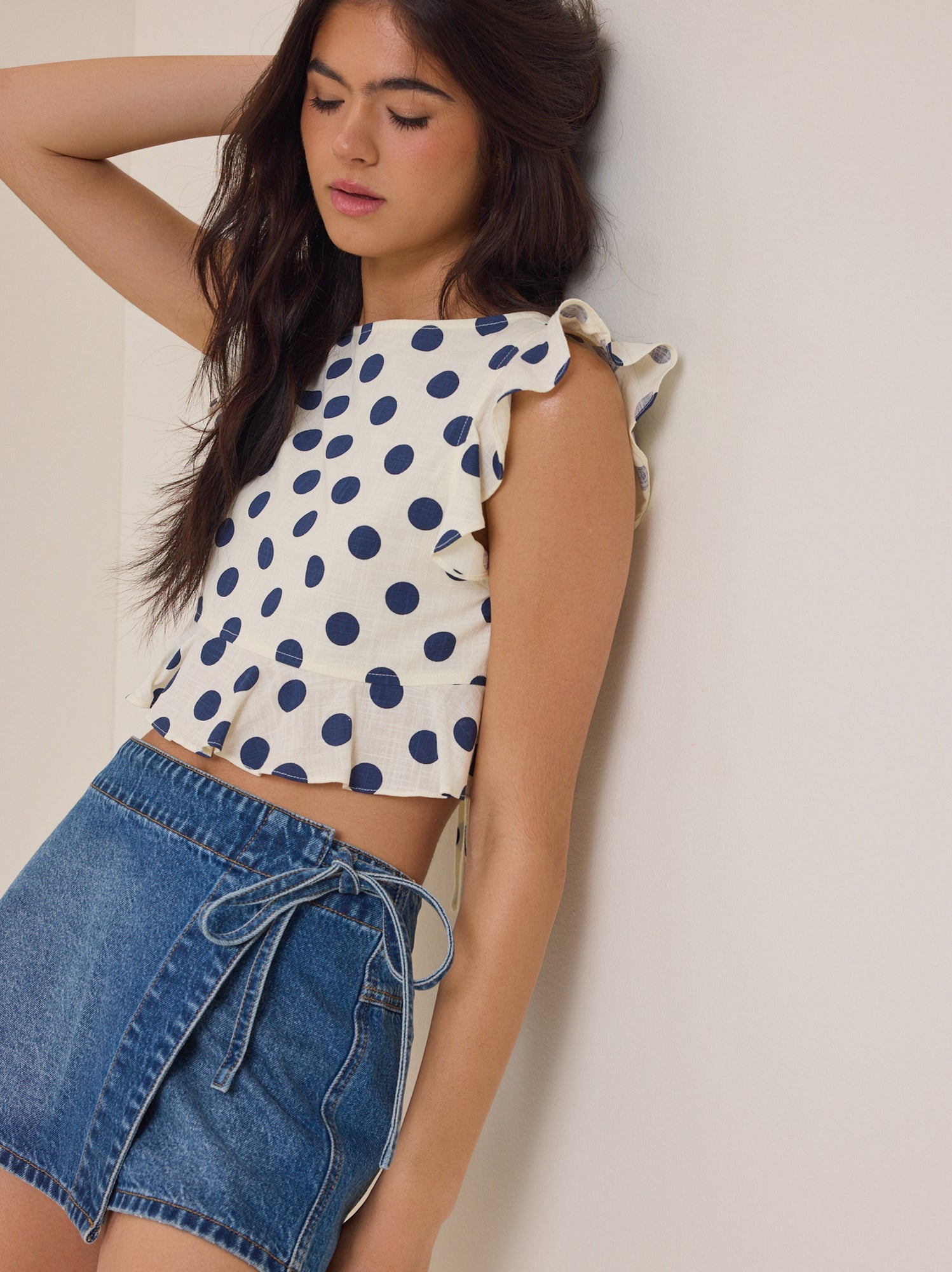 Dixie Side Tie Denim Skort