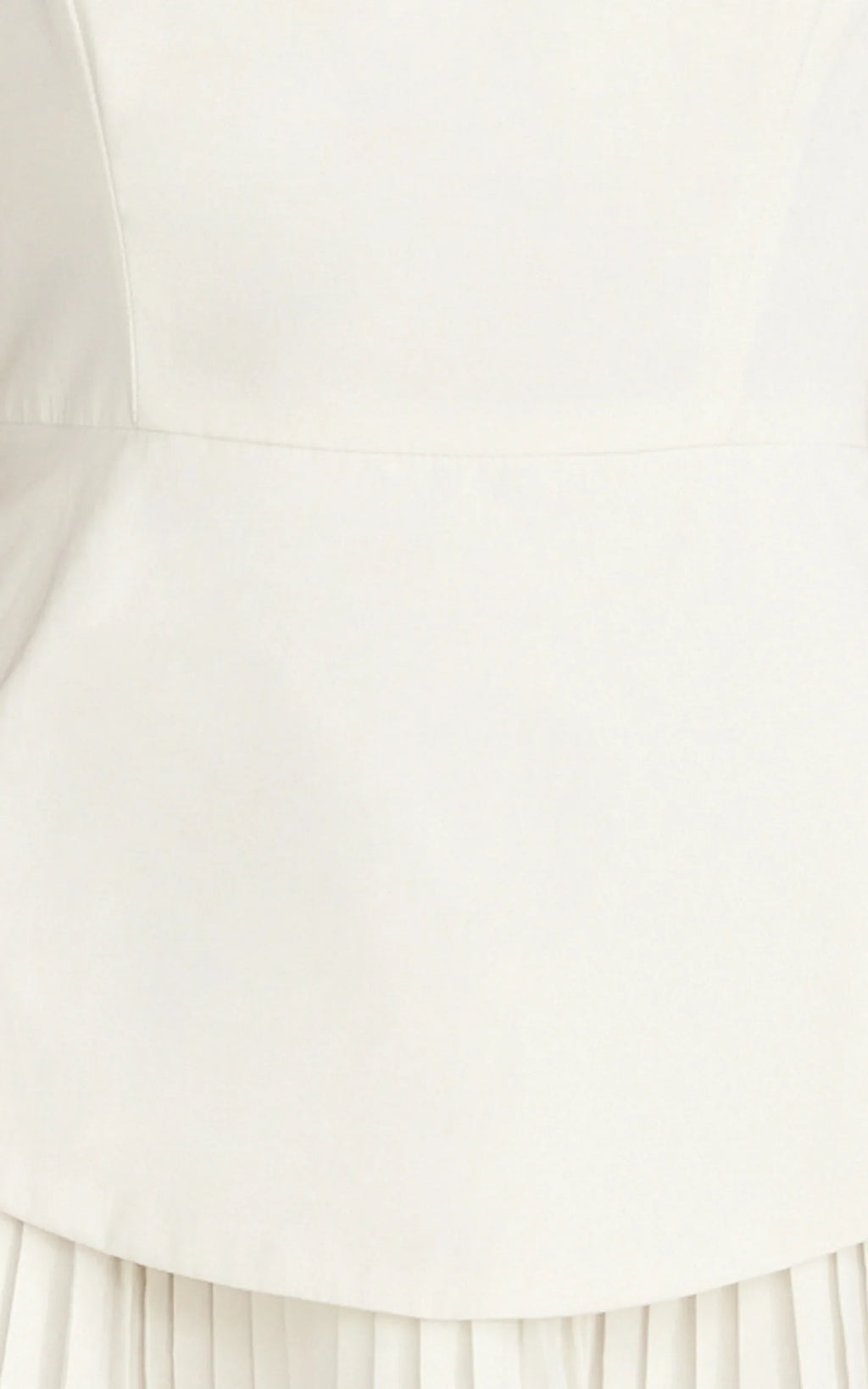Calla Mini Dress - Halter Neck Peplum Pleated Skirt Dress in Off White