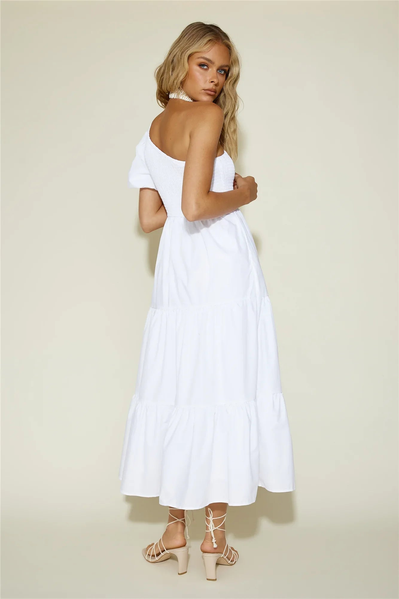 Strawberry Daiquiri Maxi Dress White