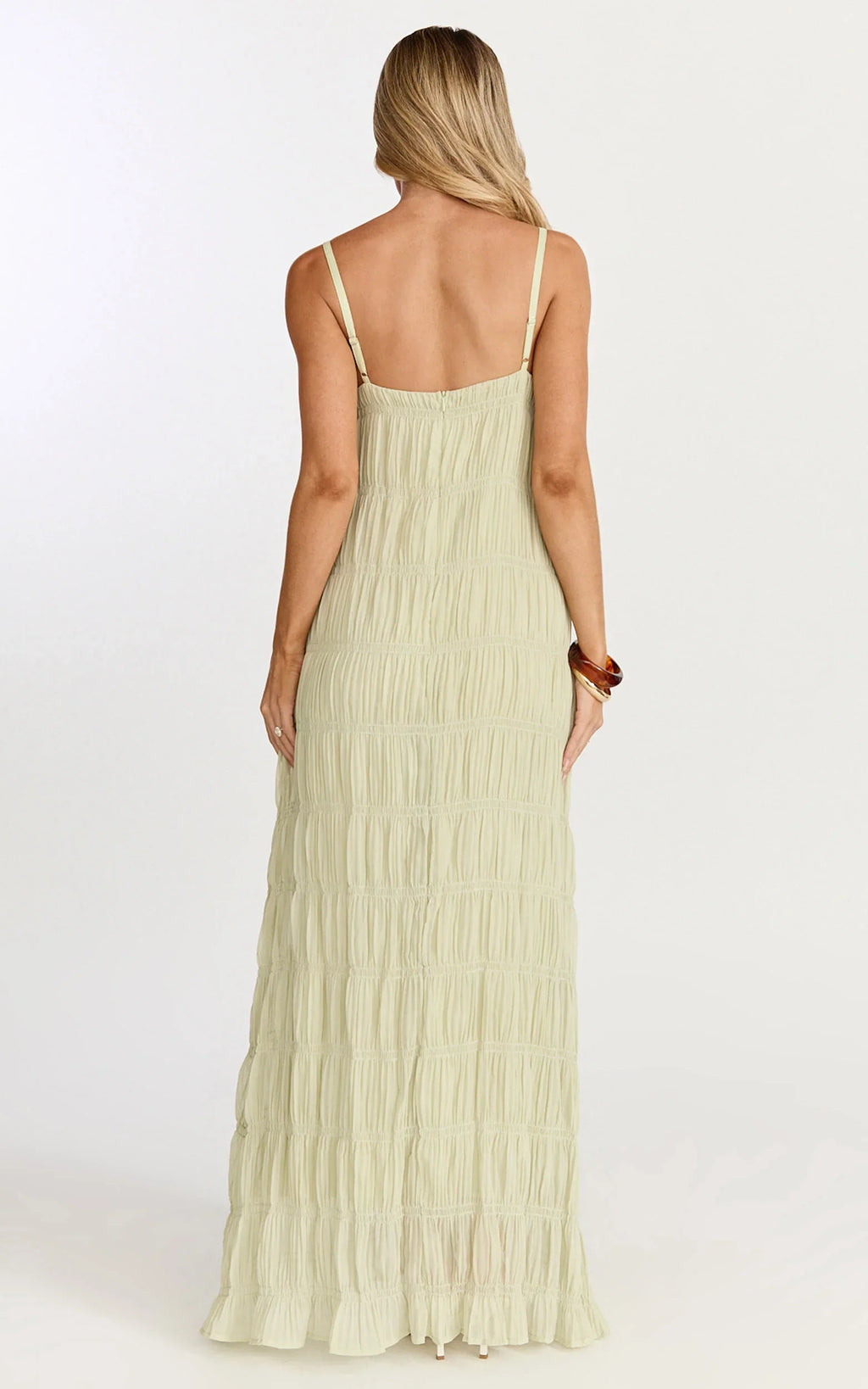 Cleo Maxi Dress - Textured Detail Dress in Sage