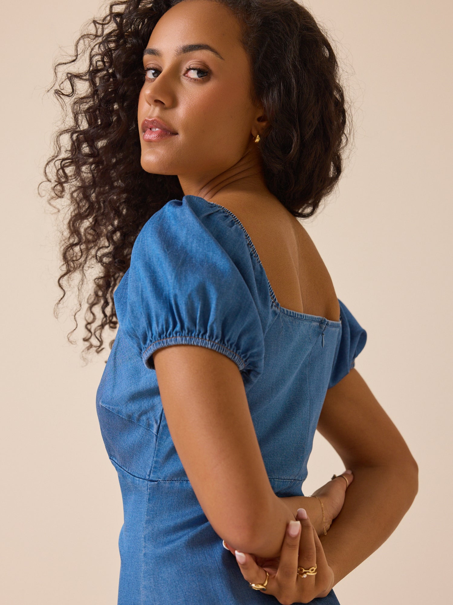 Hattie Denim Maxi Dress