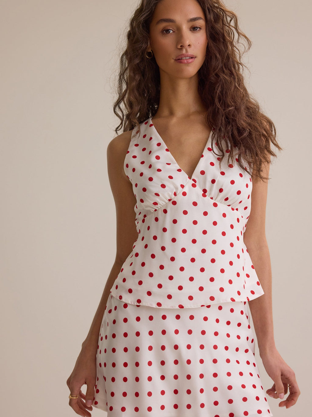 Brianna Dot Satin Tank