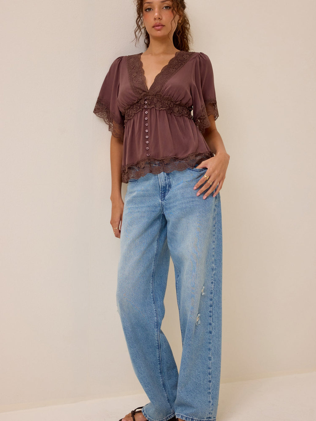 Evanelle Lace Babydoll Top