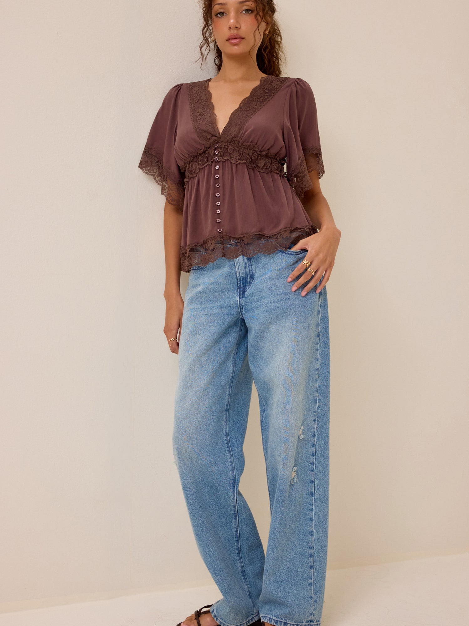 Evanelle Lace Babydoll Top