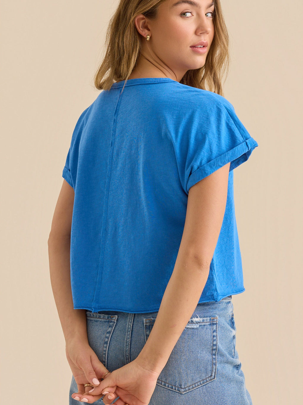 Demi Slub Roll Sleeve Tee
