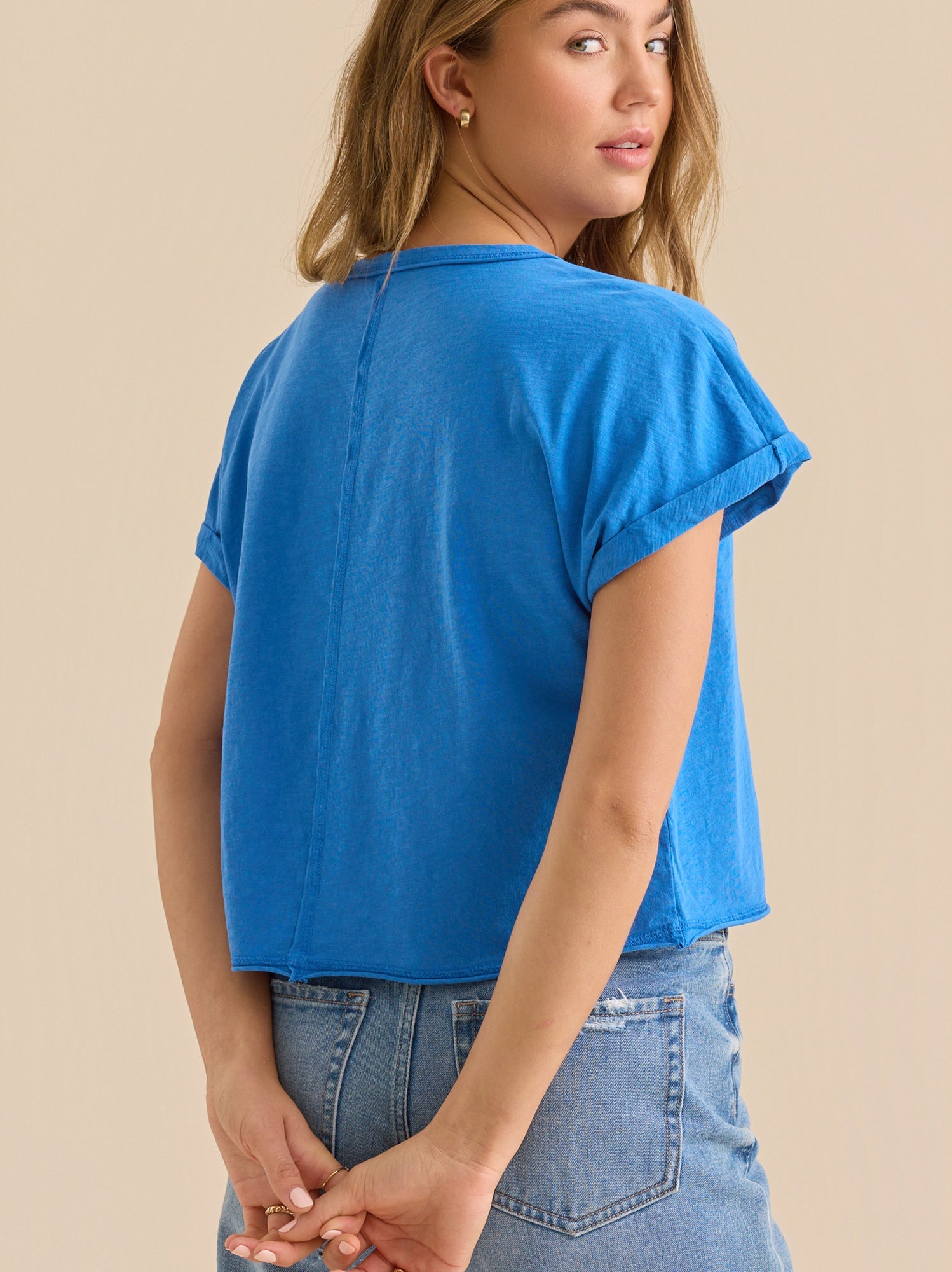 Demi Slub Roll Sleeve Tee