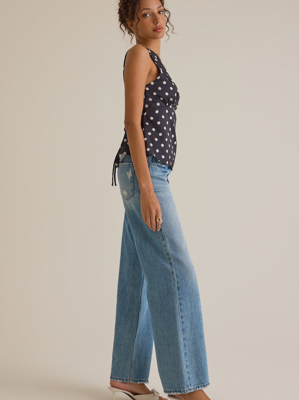 Brianna Dot Satin Tank