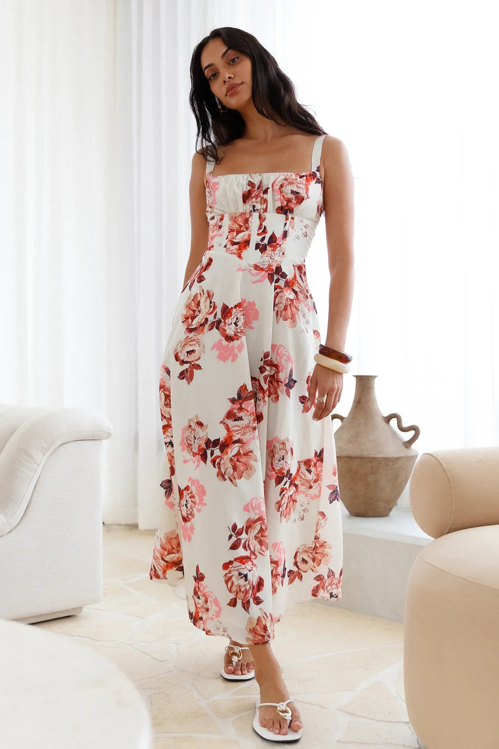 Palermo Mornings Midi Dress Cream