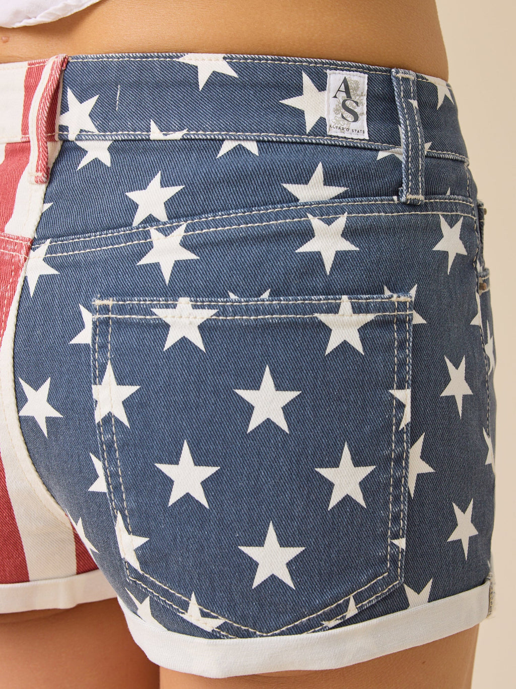Mary American Flag Denim Shorts