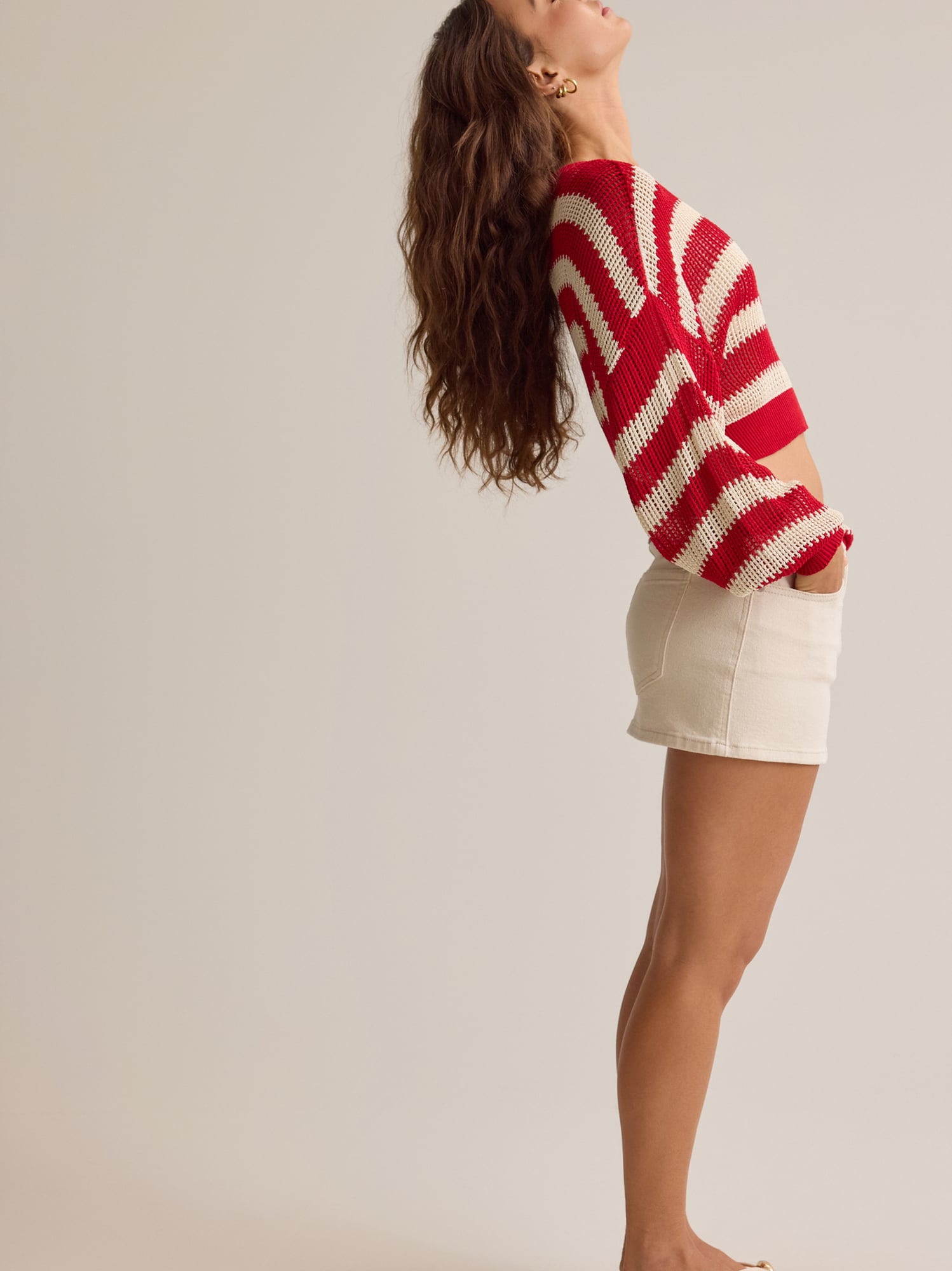 Weston Stripe Open Weave Sweater