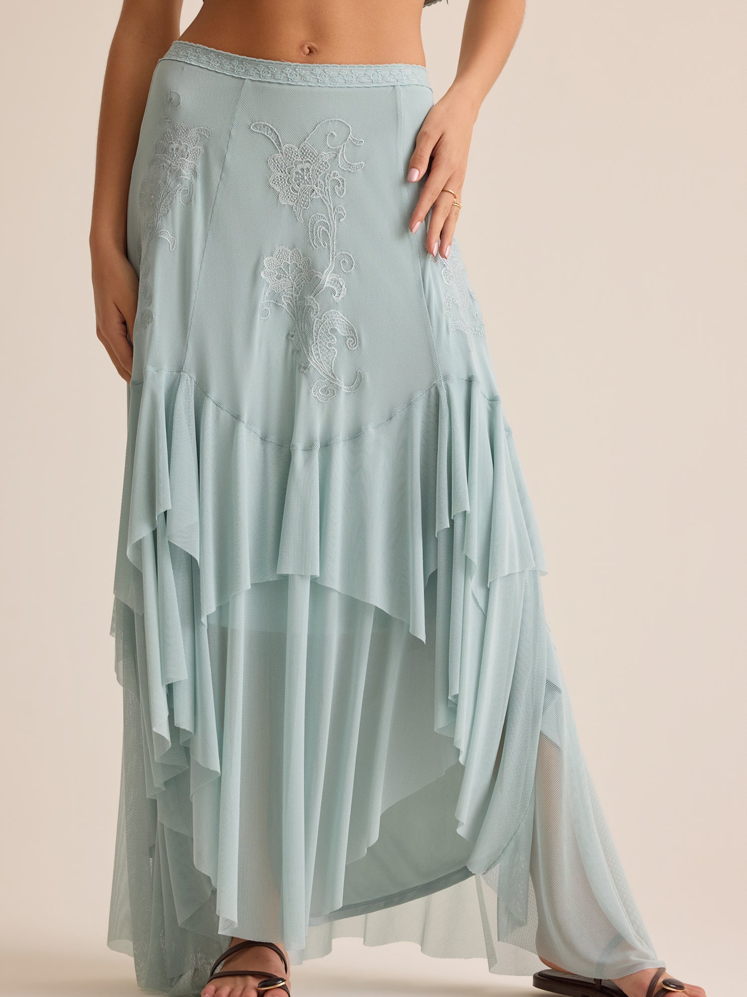 Carlin Ruffle Maxi Skirt