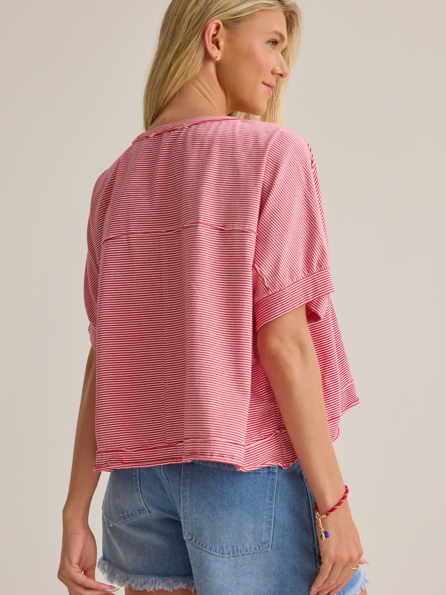 Abigail Stripe Cropped Tee